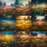 Dusky Wildflower Fields Digital Background Bundle - Meg Bitton Productions