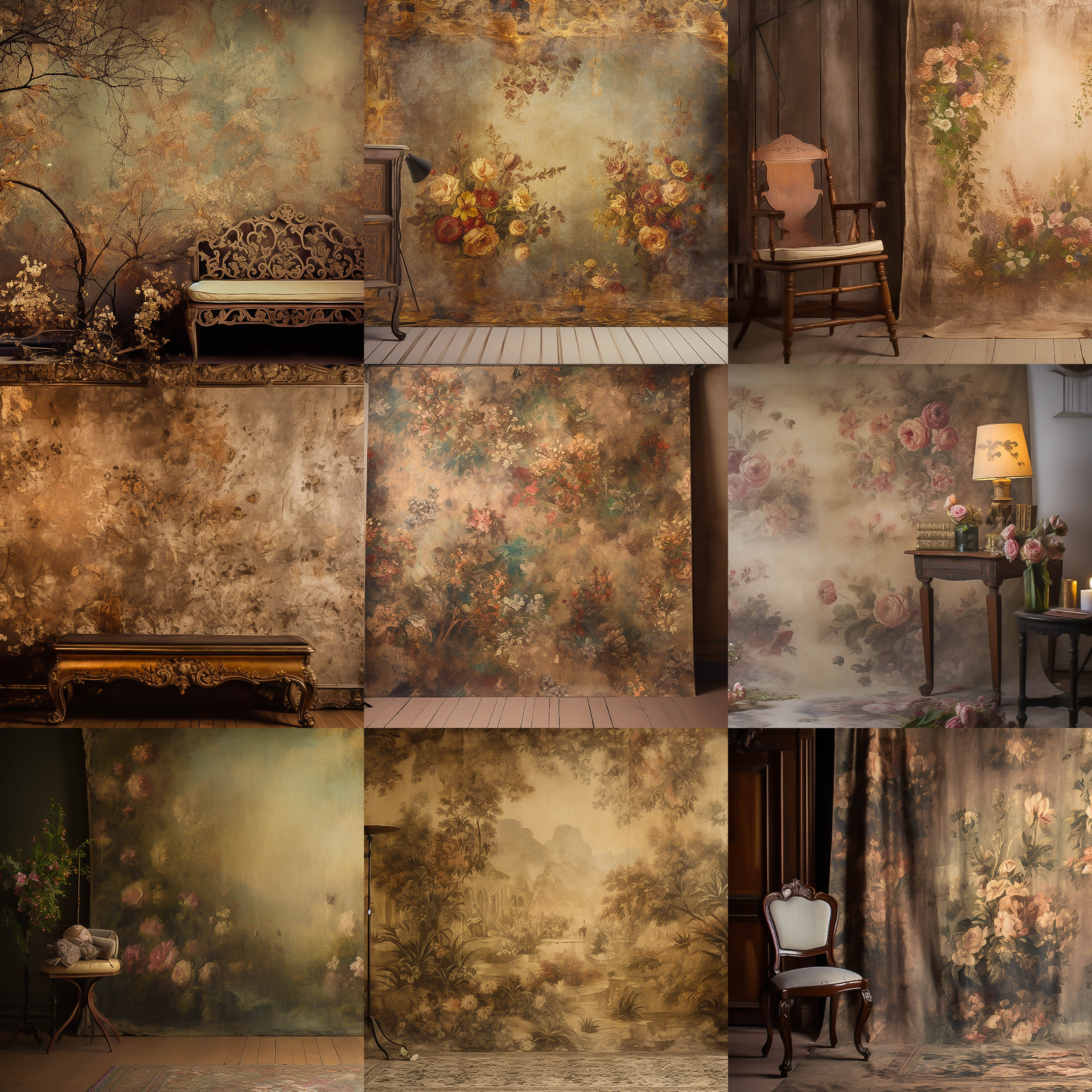 Elegant Vintage Digital Background Bundle