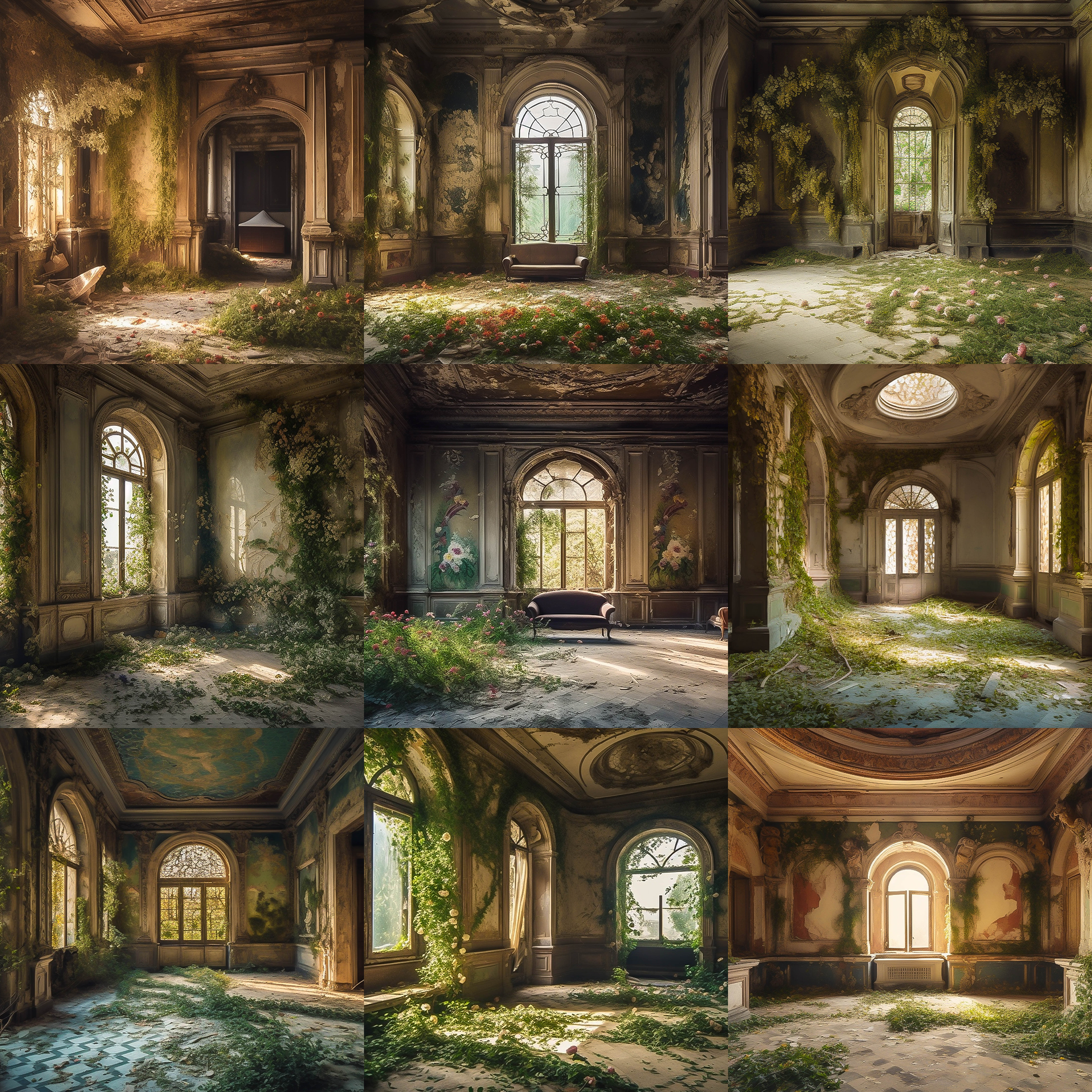 Elegantly Abandoned Rooms Digital Background Bundle