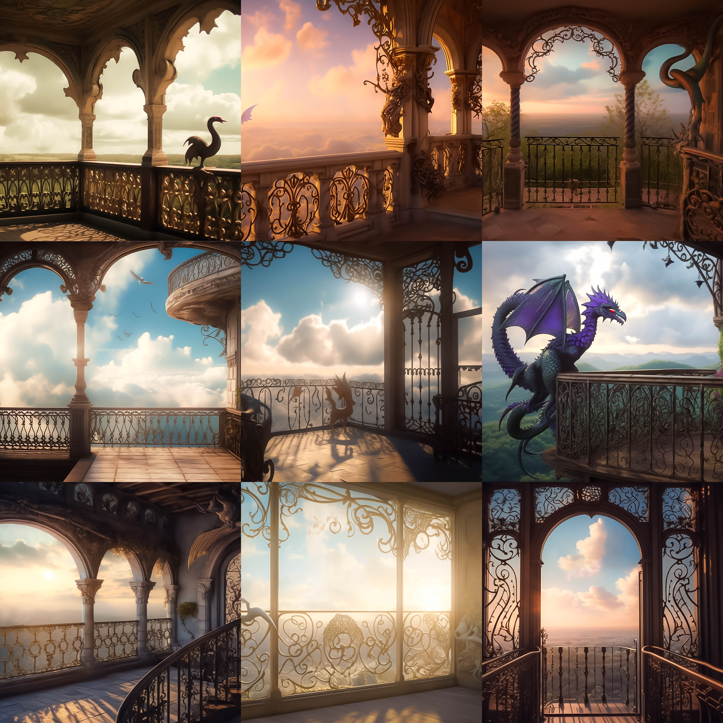 Fairytale Balcony Digital Background Bundle