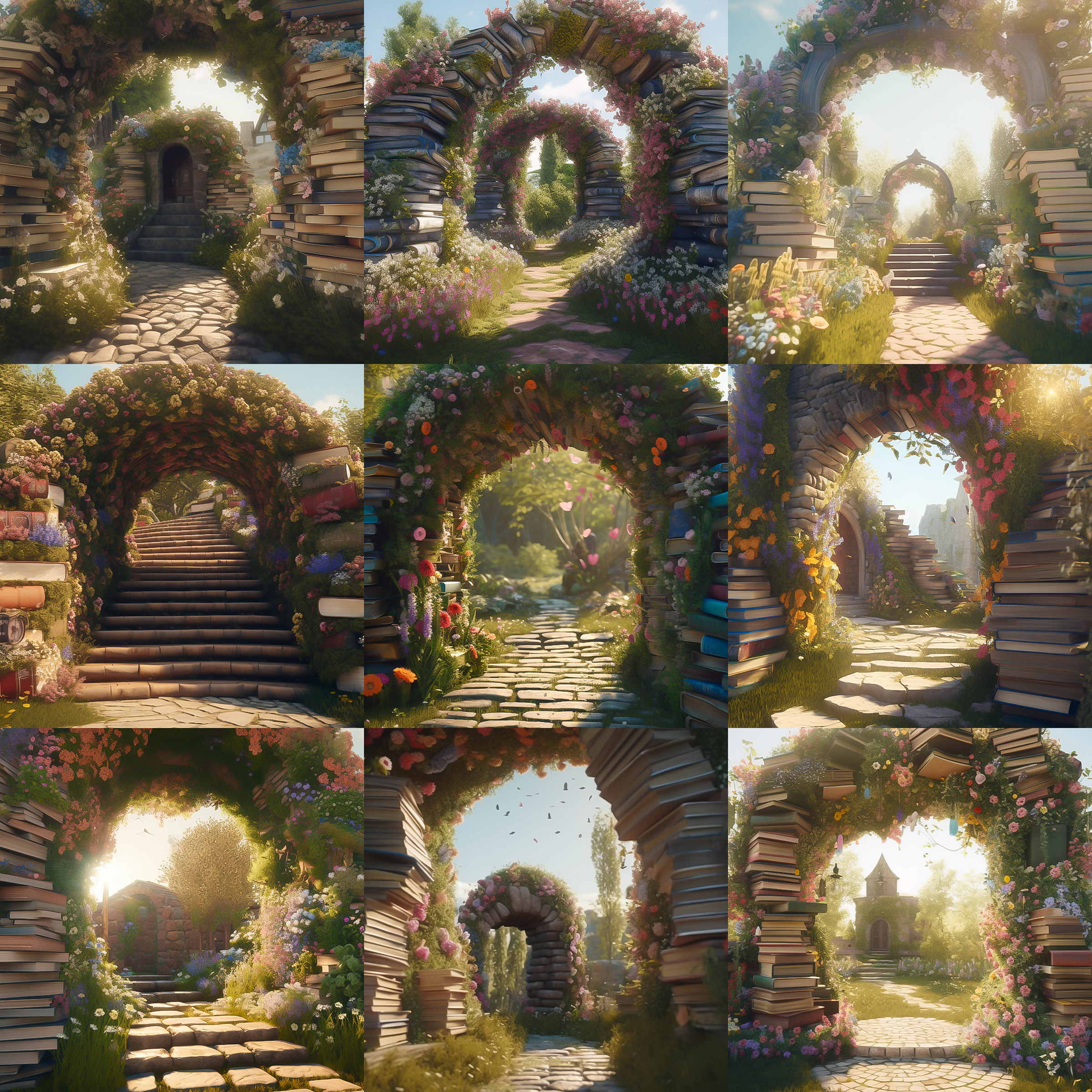 Fairytale Book Arch Digital Background Bundle