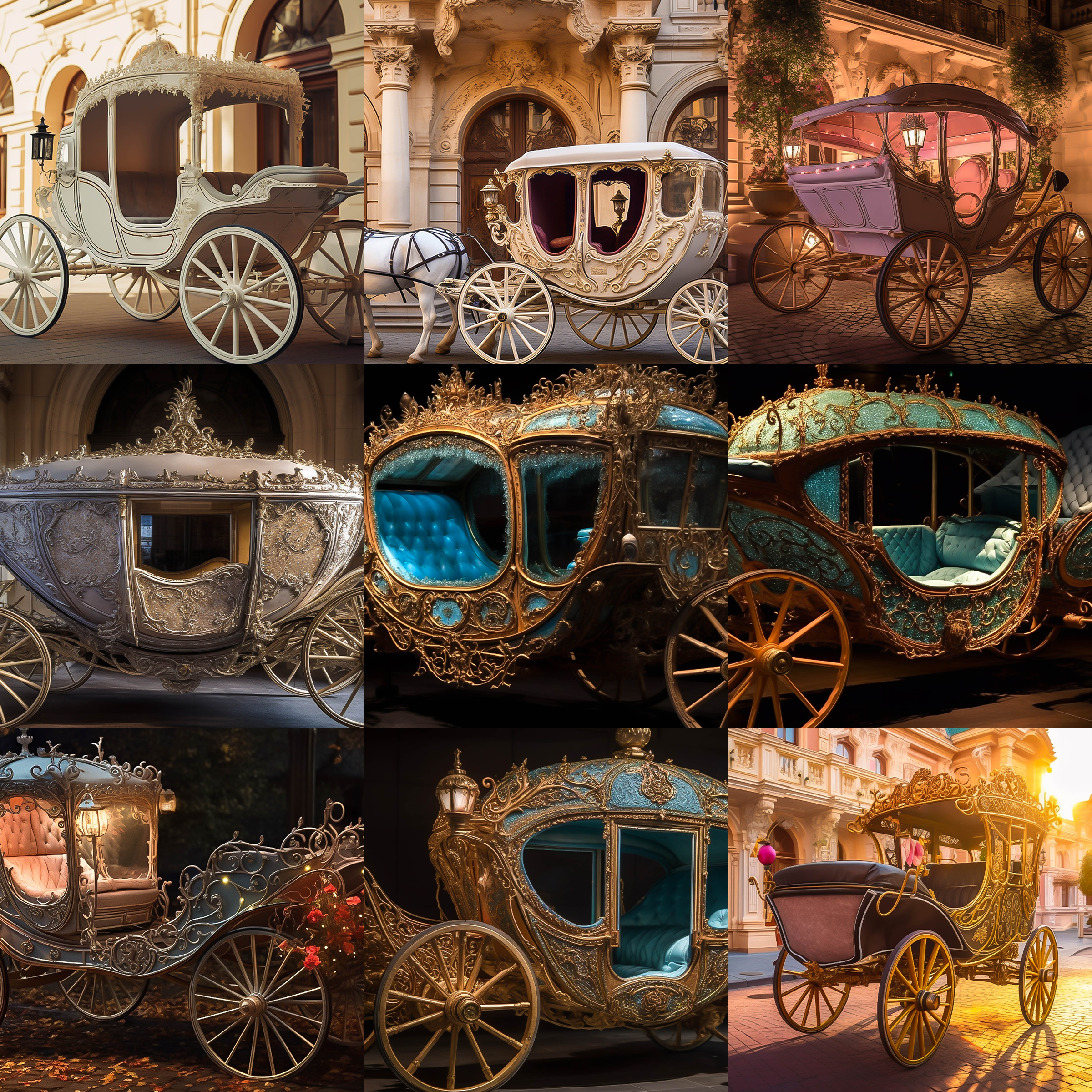 Fairytale Carriage Digital Background Bundle