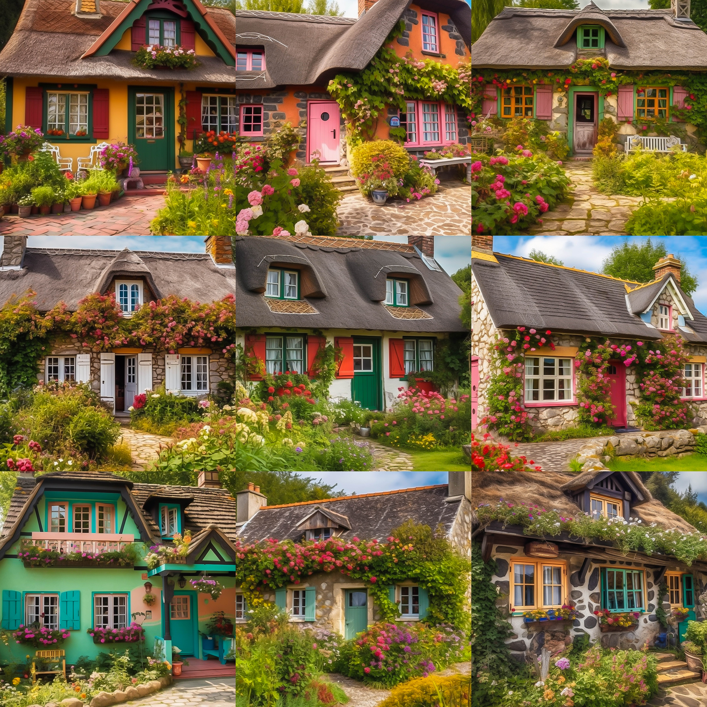 Fairytale Cottages Digital Background Bundle