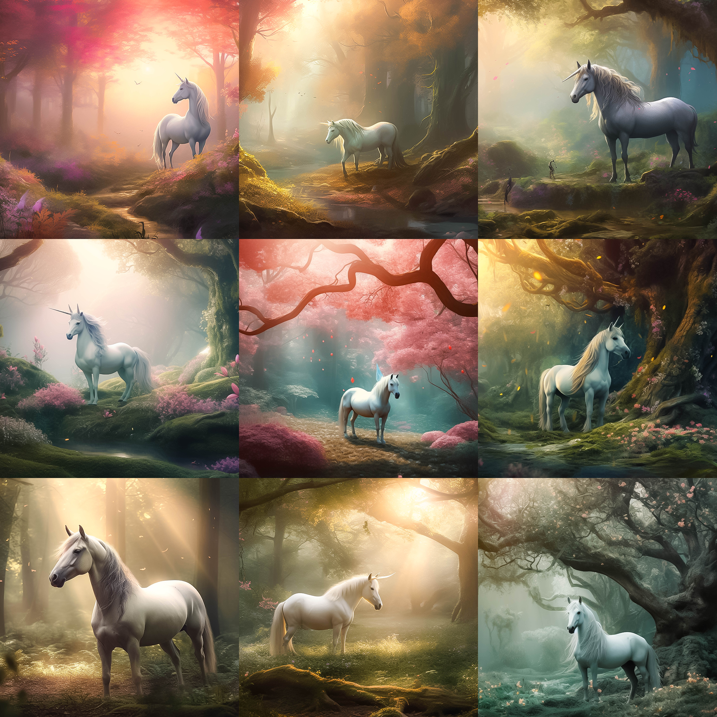 Fairytale Unicorn Digital Background Bundle