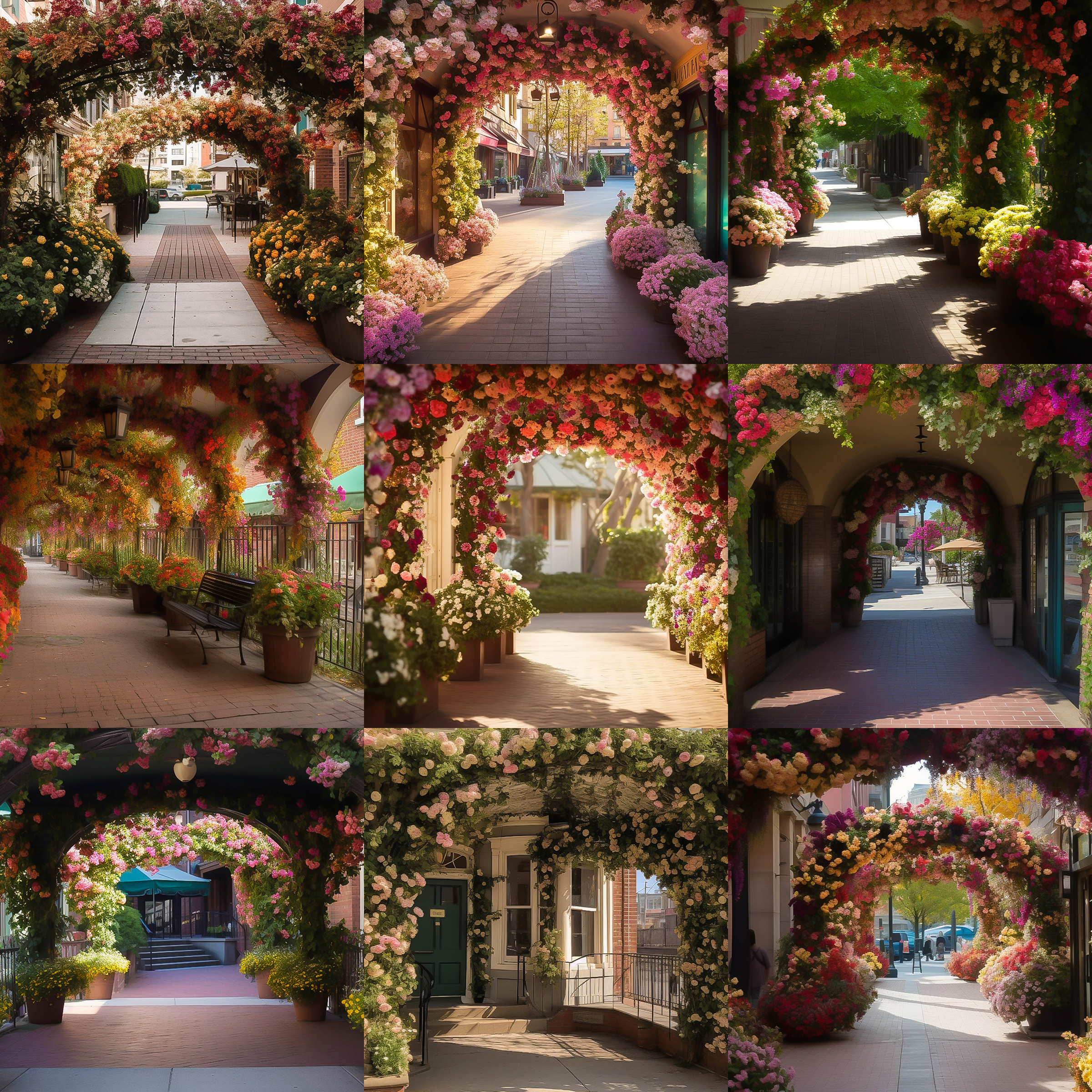 Floral Archway Digital Background Bundle