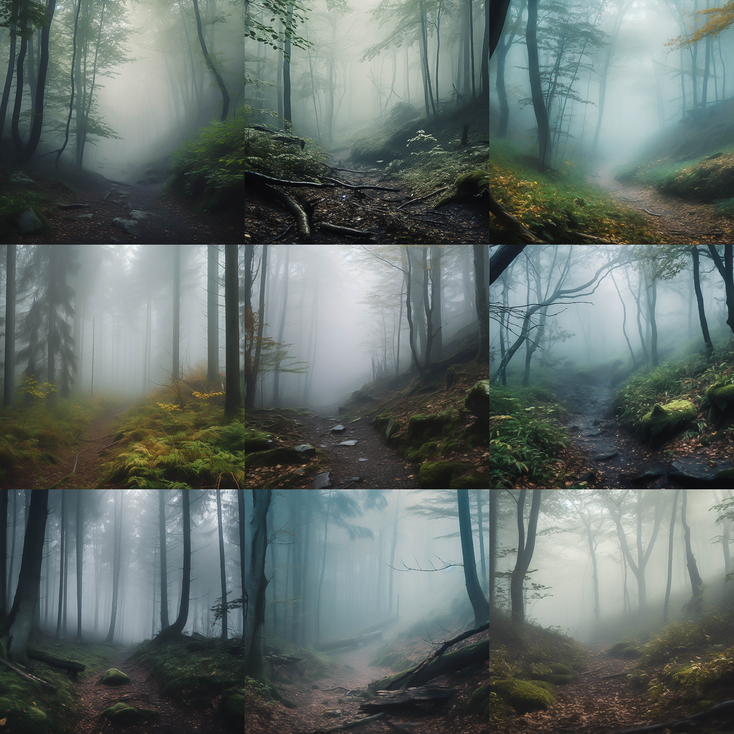 Foggy Forest Digital Background Bundle