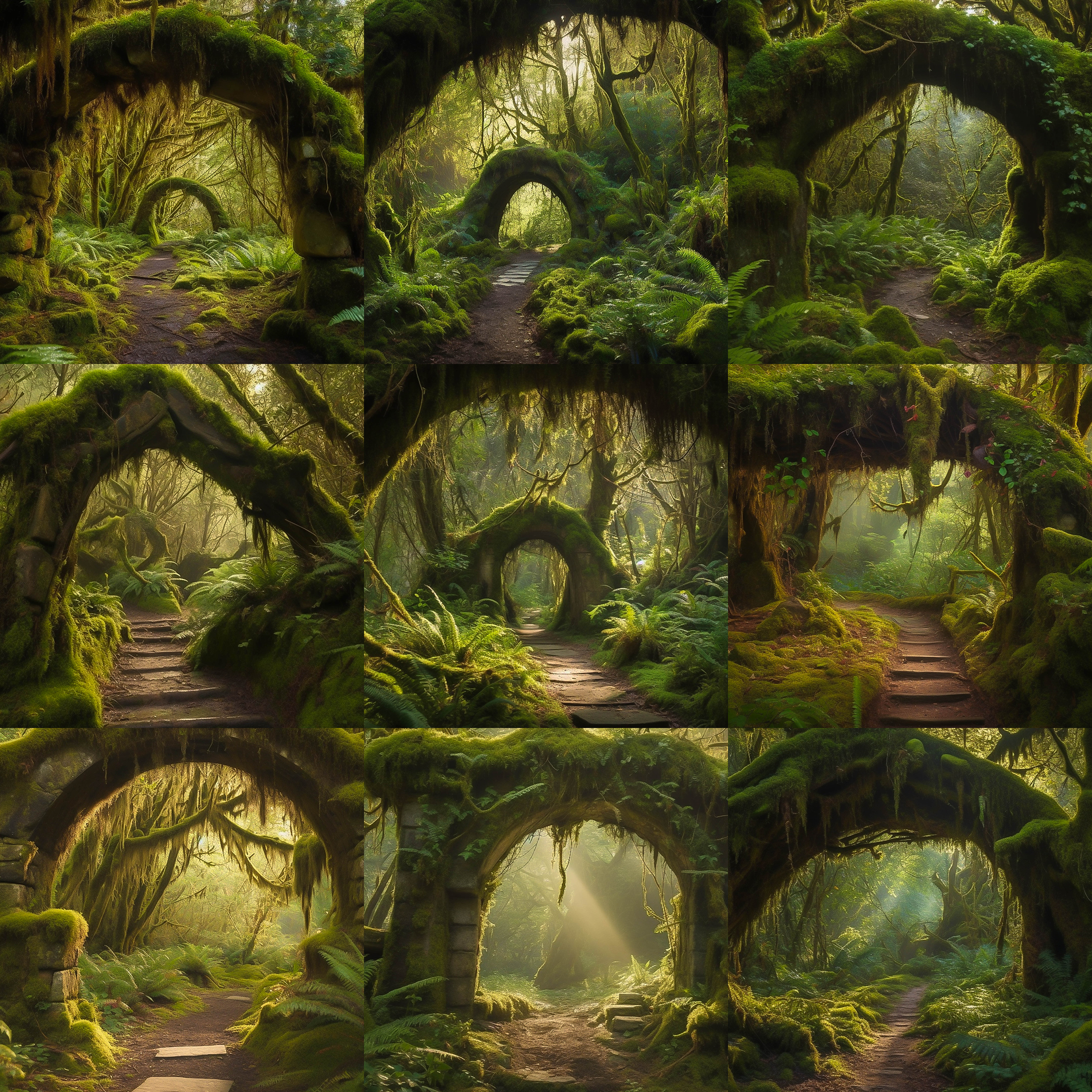 Forest Arch Digital Background Bundle