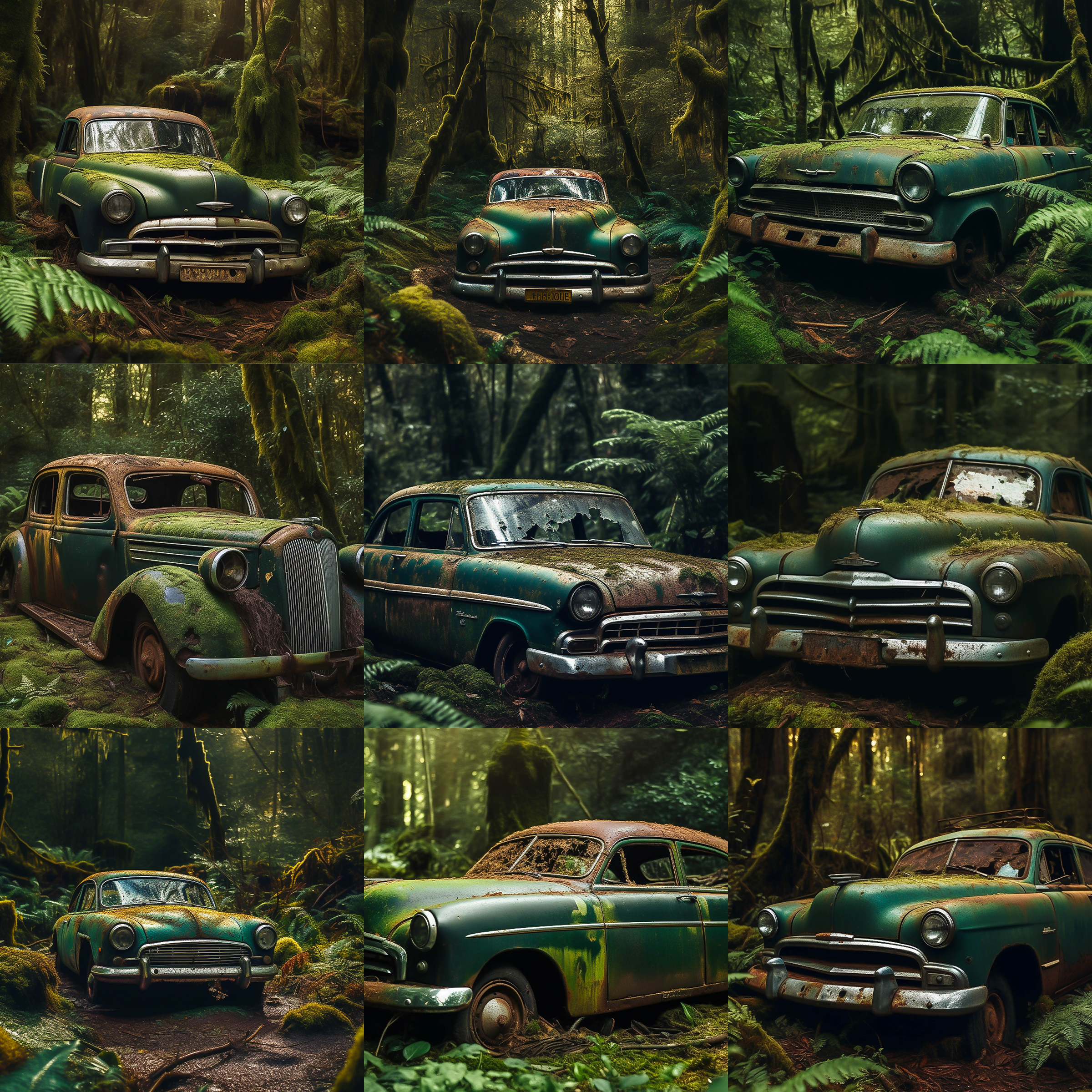 Forest Cars Digital Background Bundle