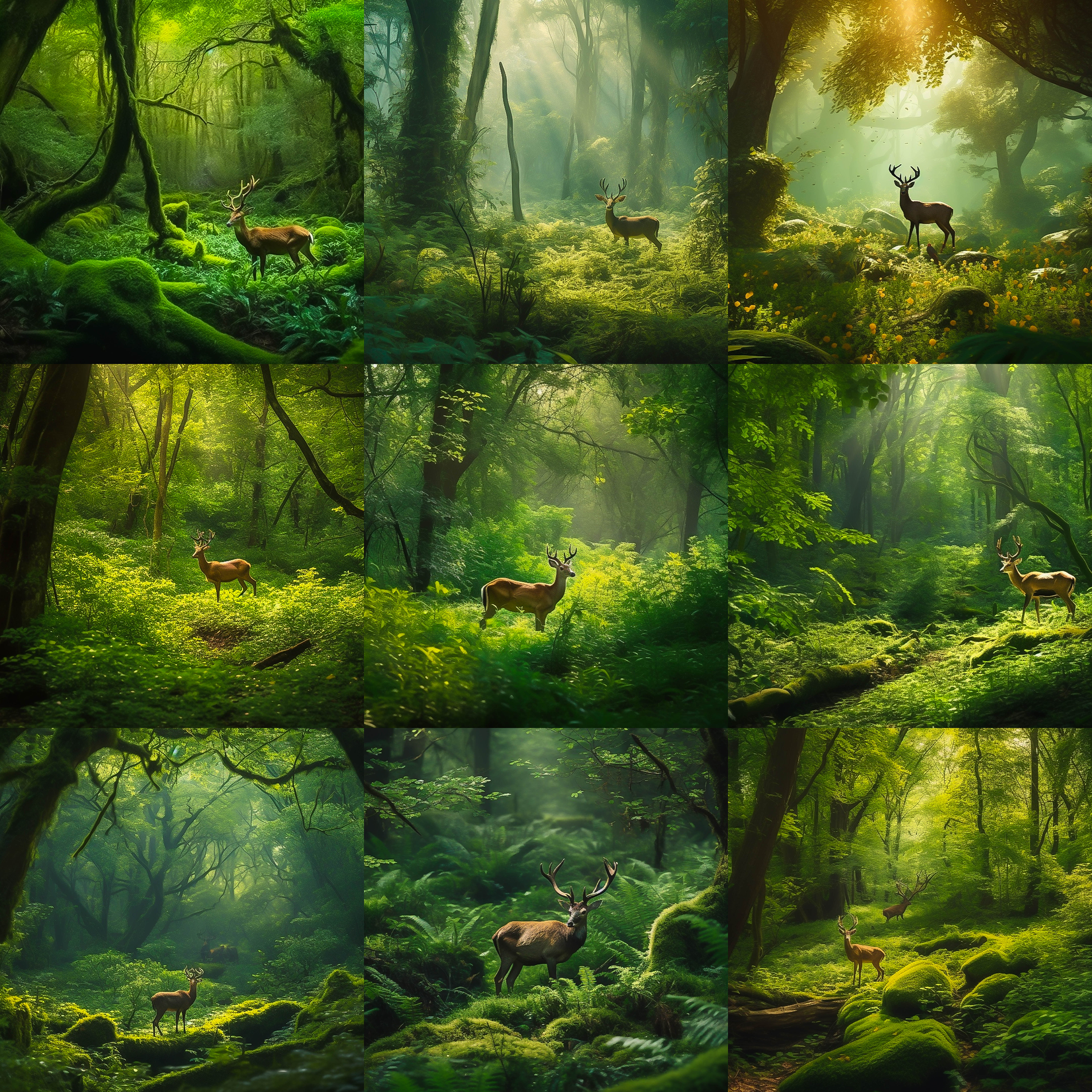 Forest Deer Digital Background Bundle