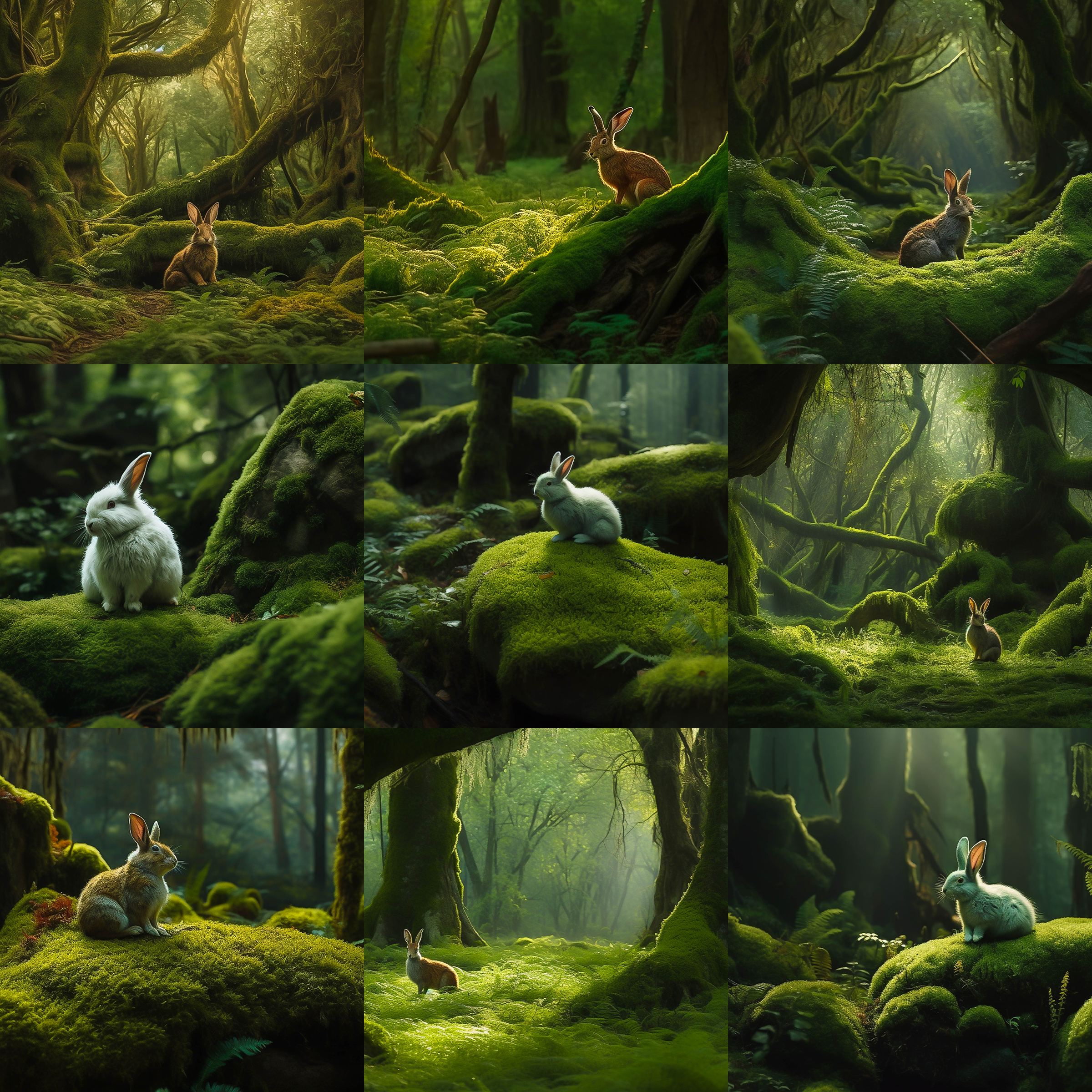 Forest Hare Digital Background Bundle