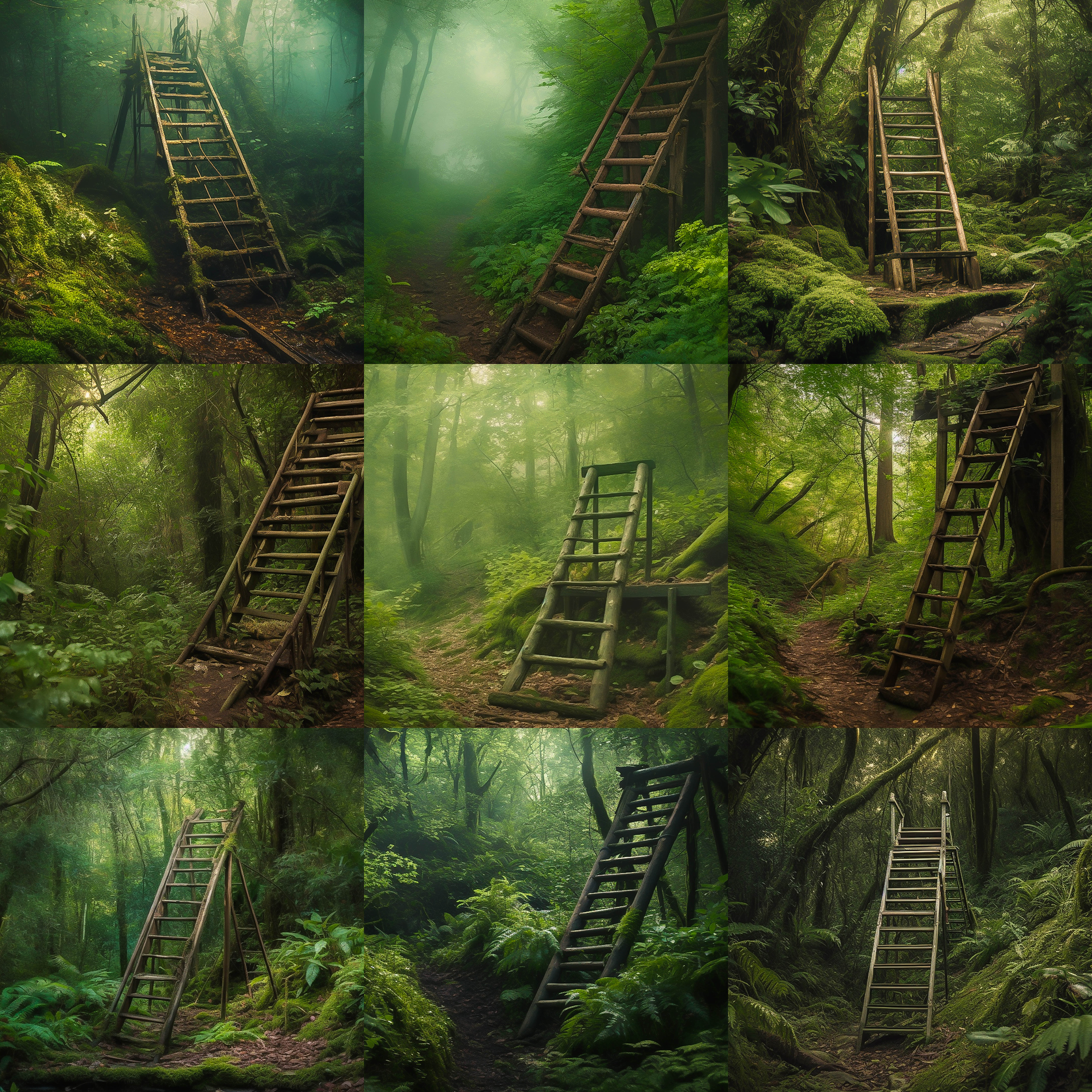 Forest Ladder Digital Background Bundle