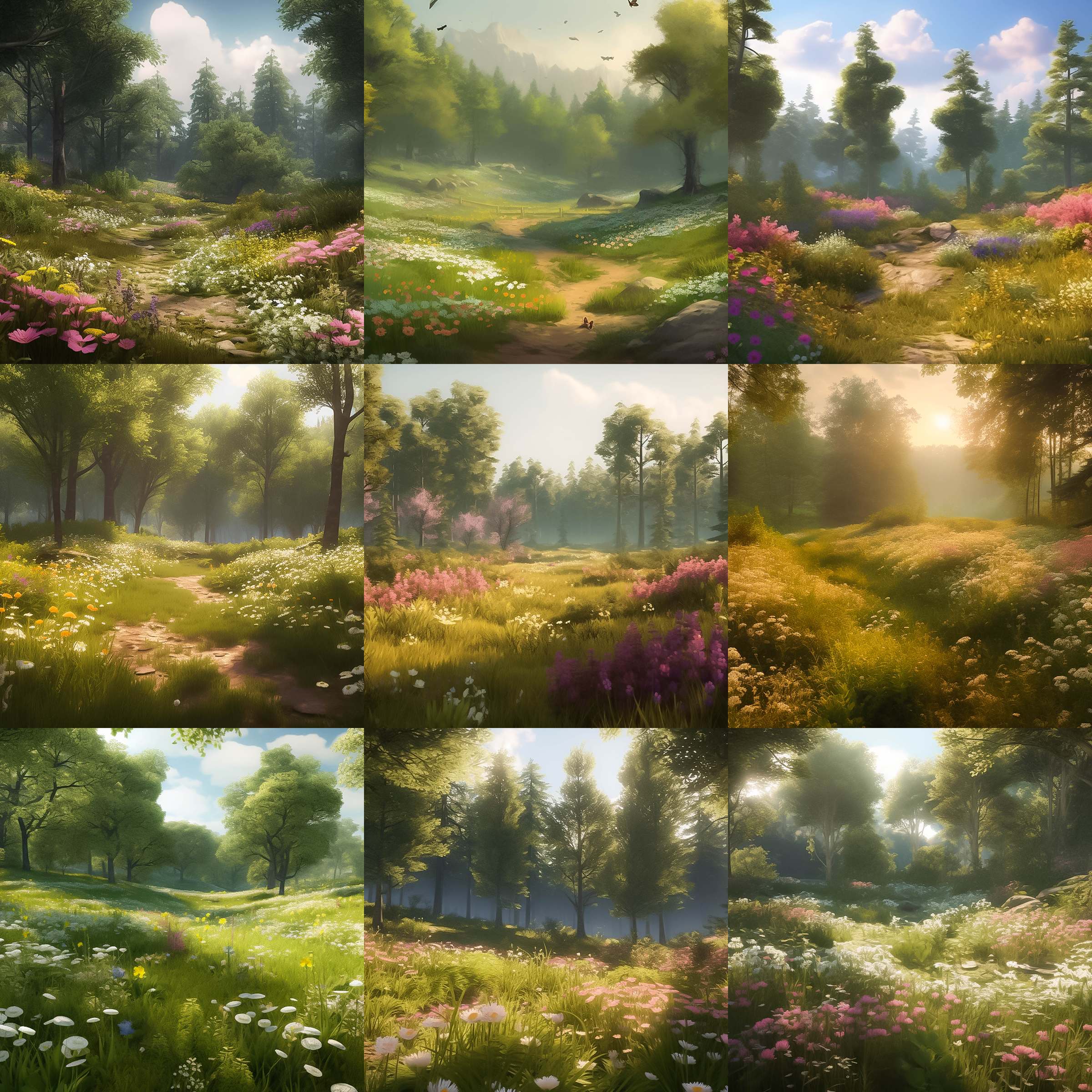 Forest Meadow Digital Background Bundle