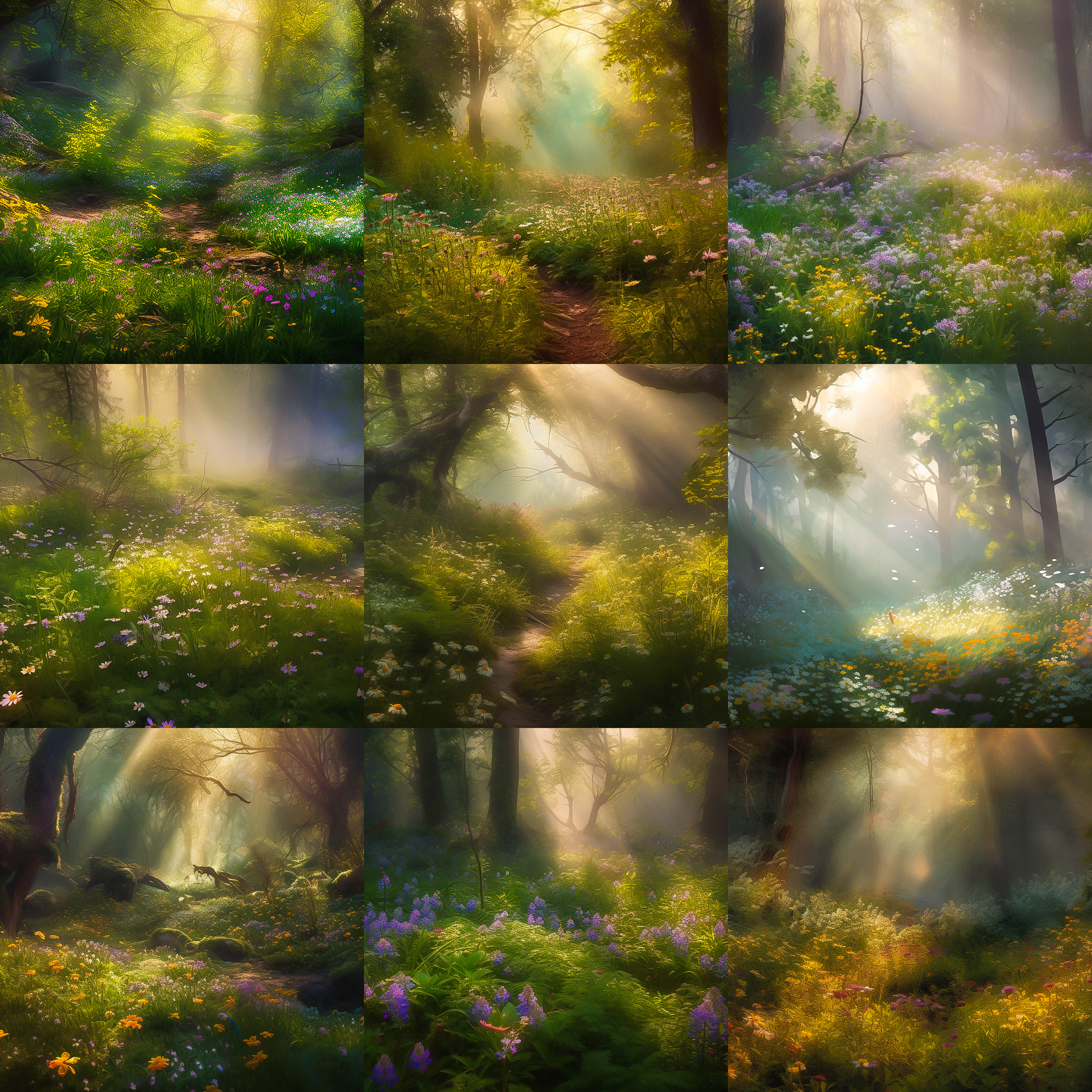 Forest Magic Meadows Digital Background Bundle