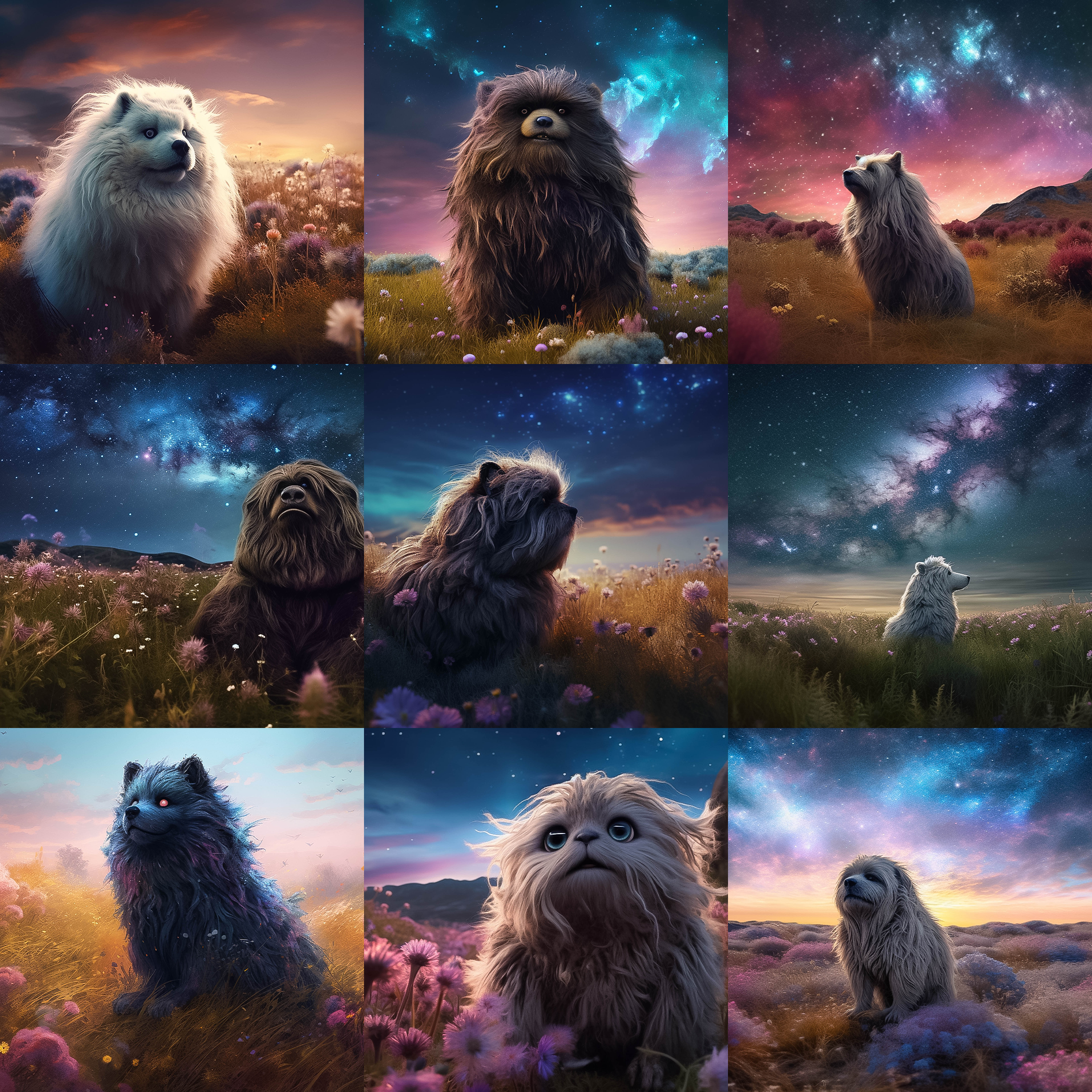 Furry Alien Friends Digital Background Bundle