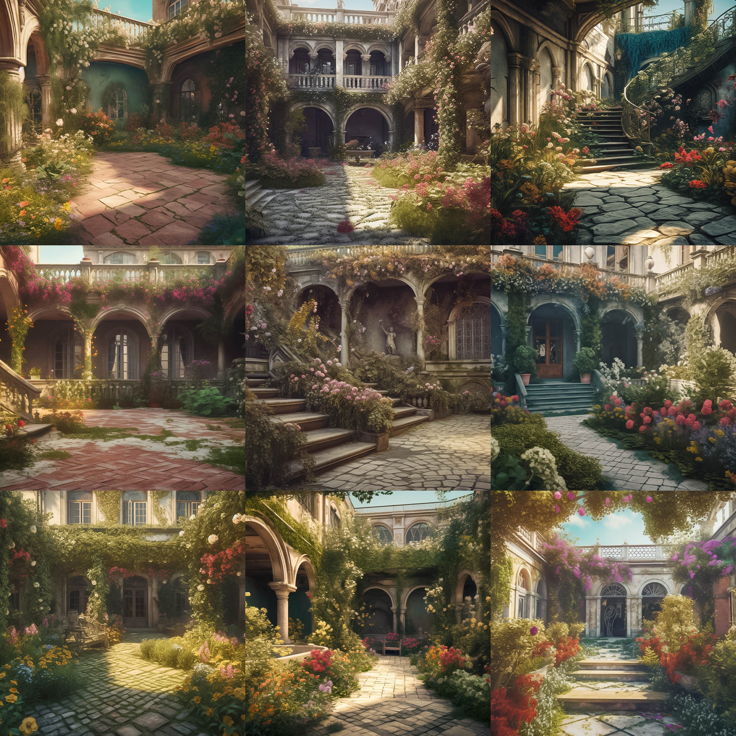 Garden Terrace Digital Background Bundle