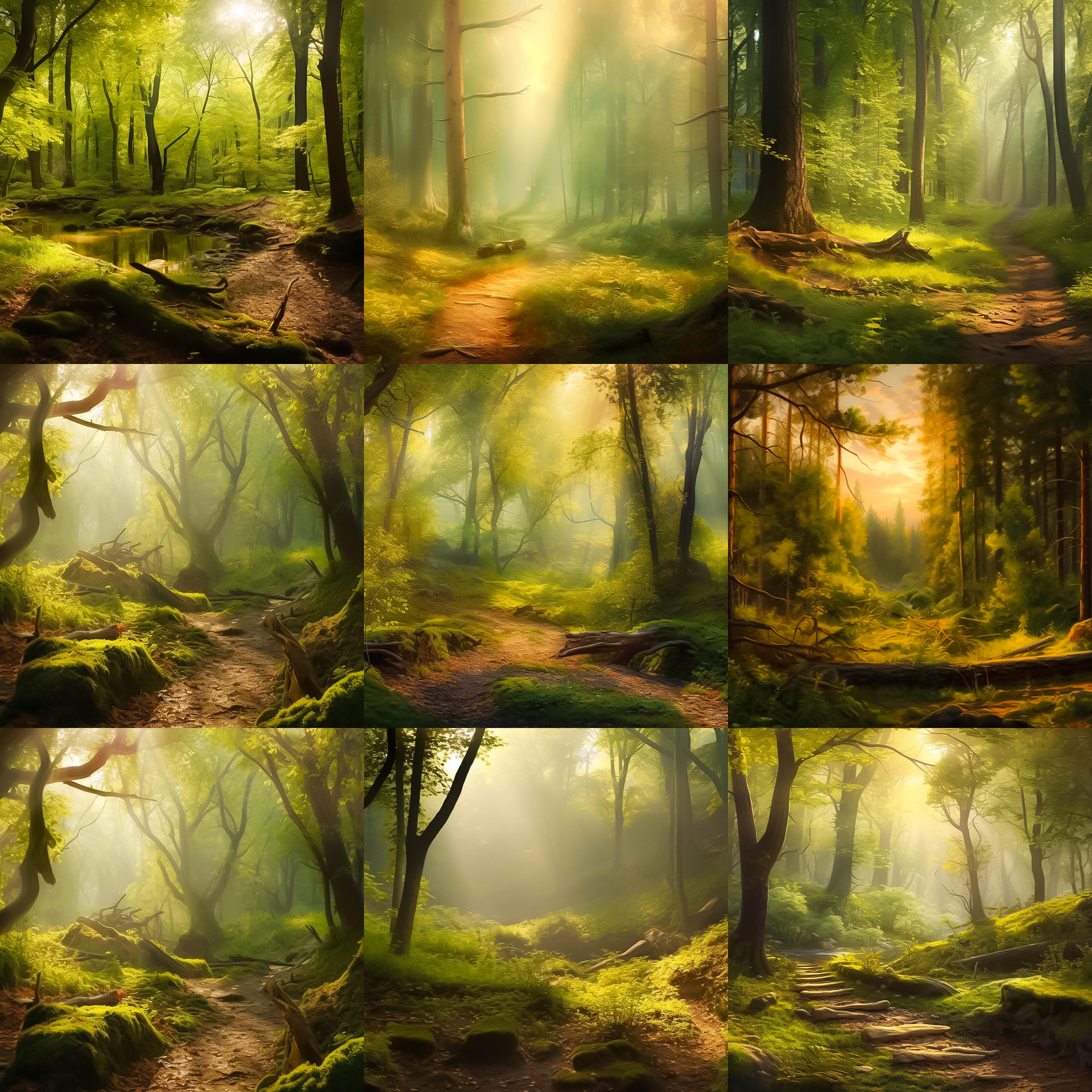 Golden Forest Digital Background Bundle