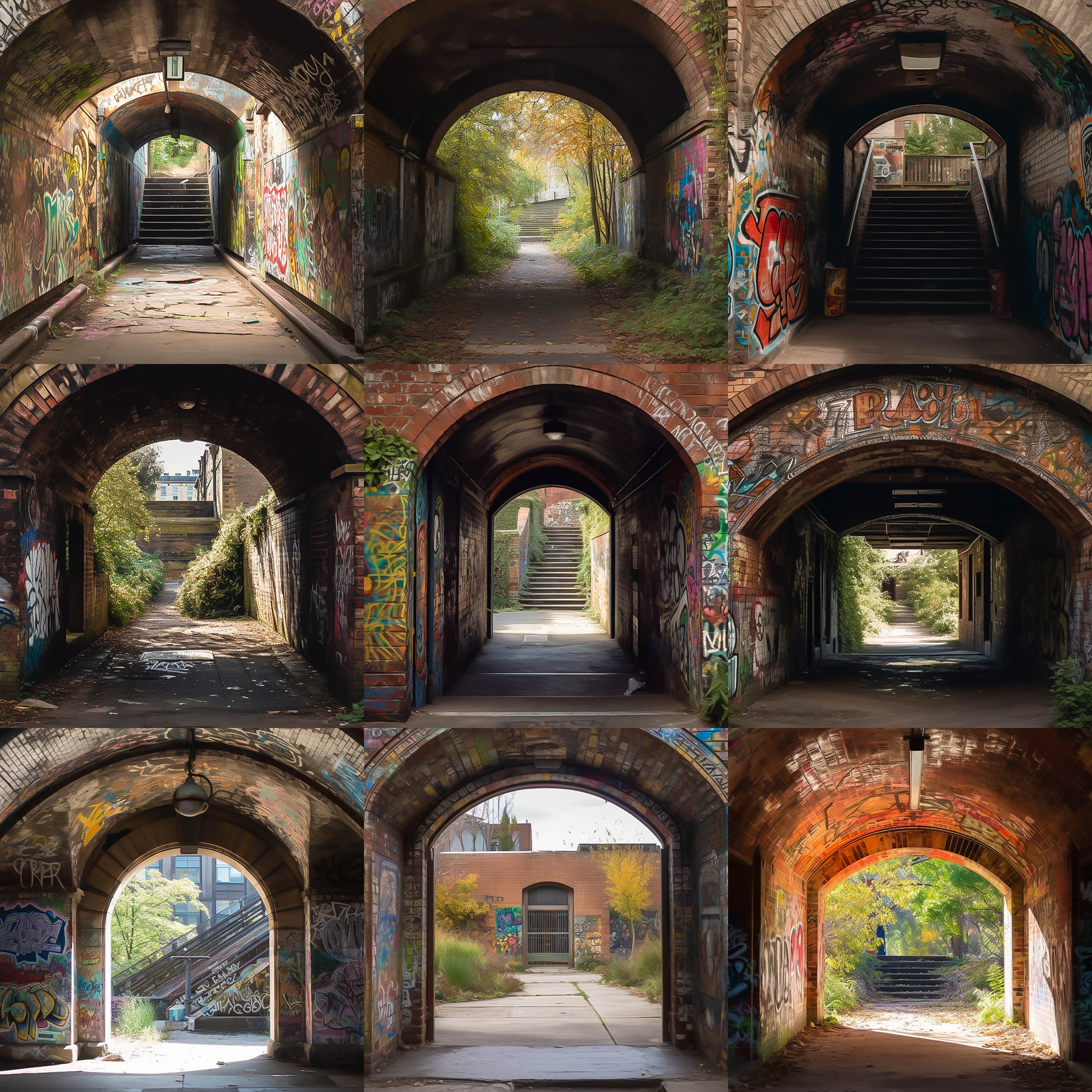 Graffiti Archway Digital Background Bundle