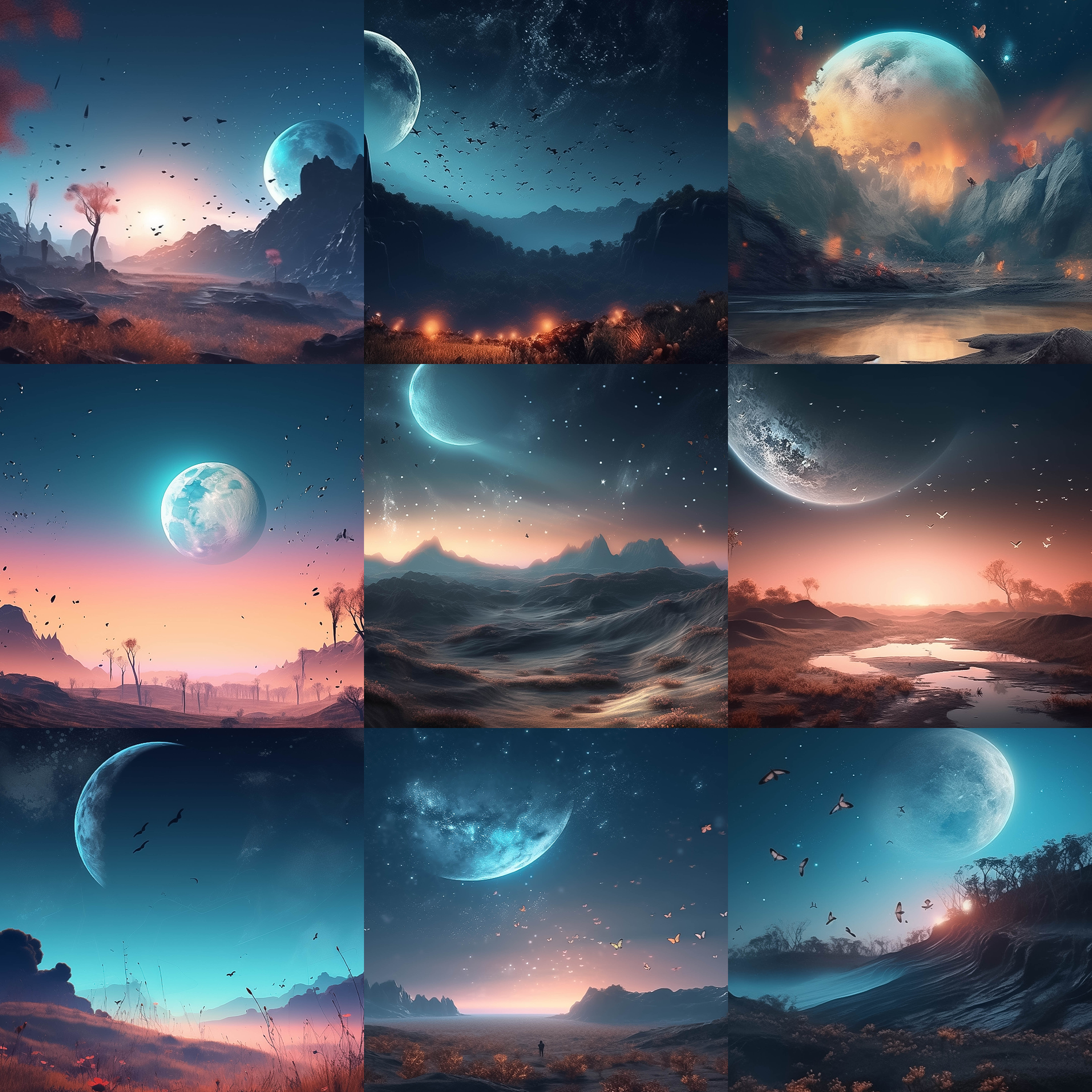 Interstellar Landscape Digital Background Bundle