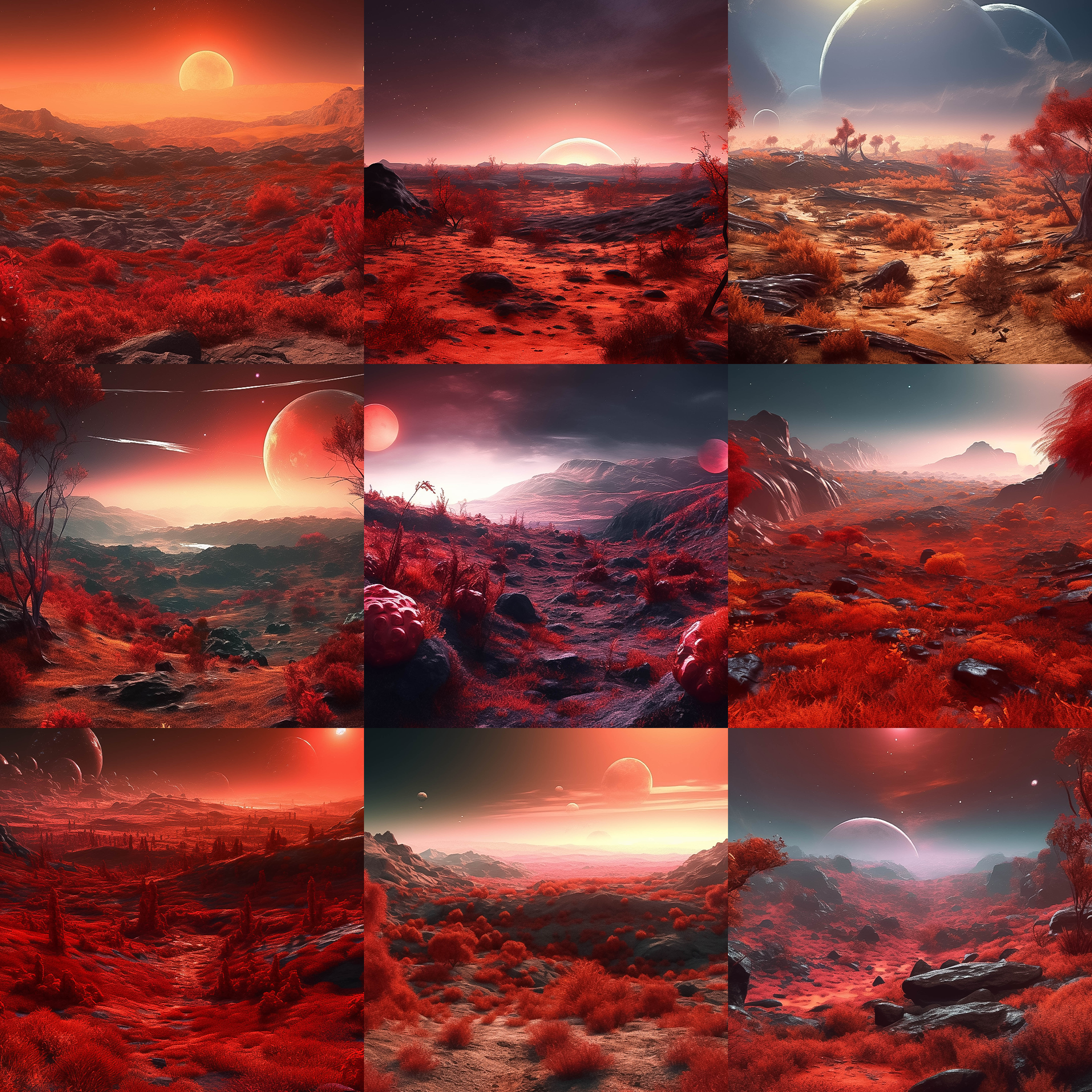 Mars Landscape Digital Background Bundle