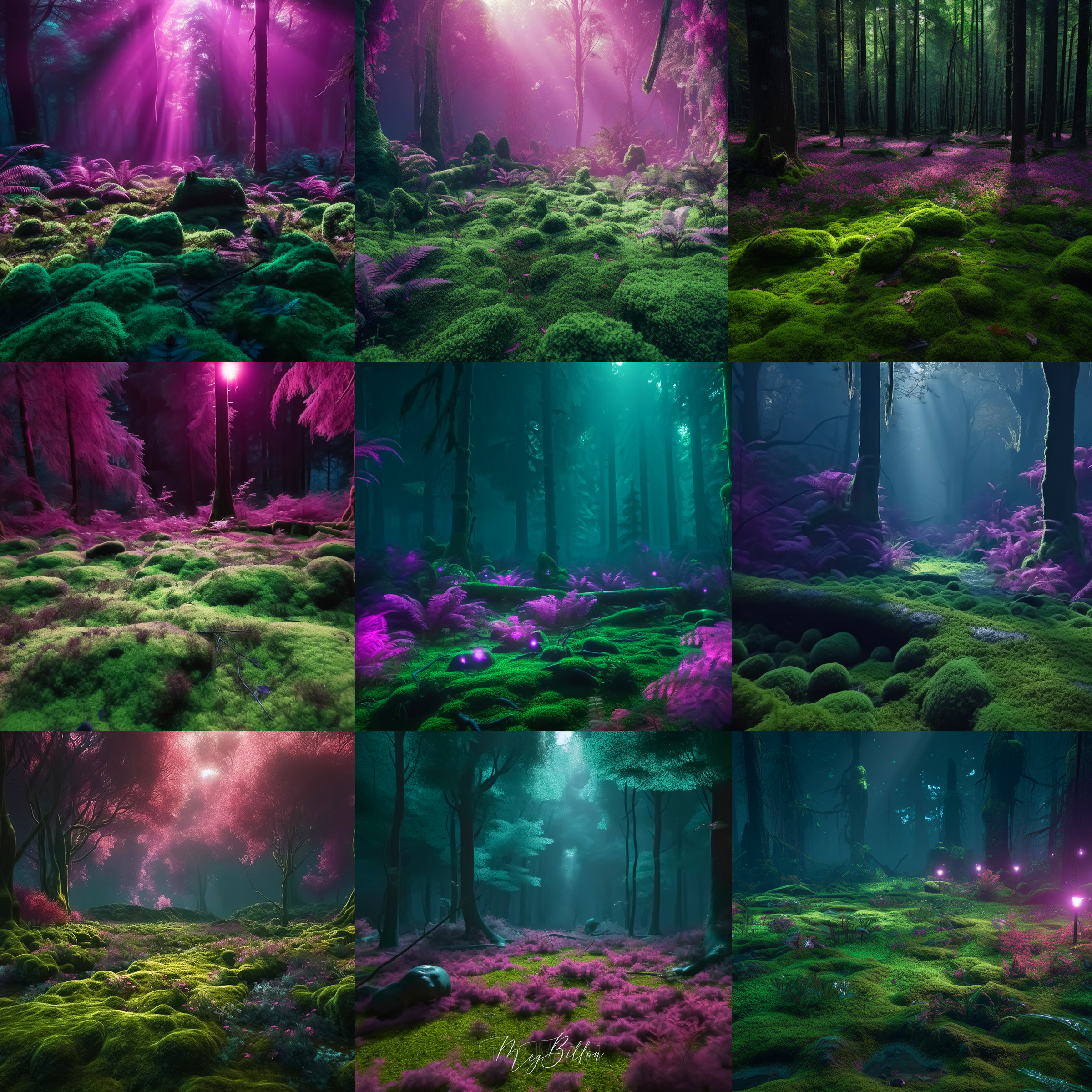 Modern Forest Digital Background Bundle