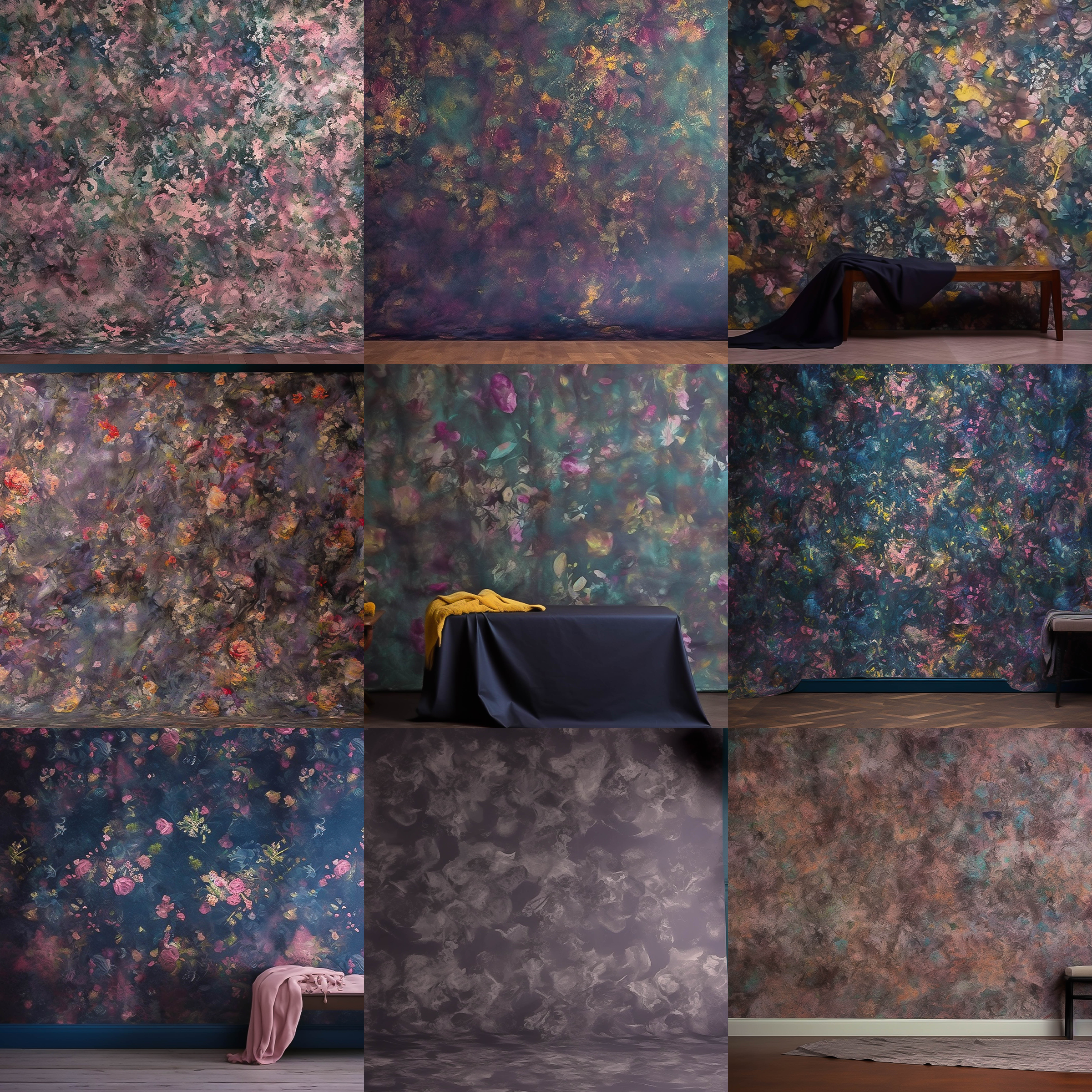 Moody Floral Studio Digital Background Bundle