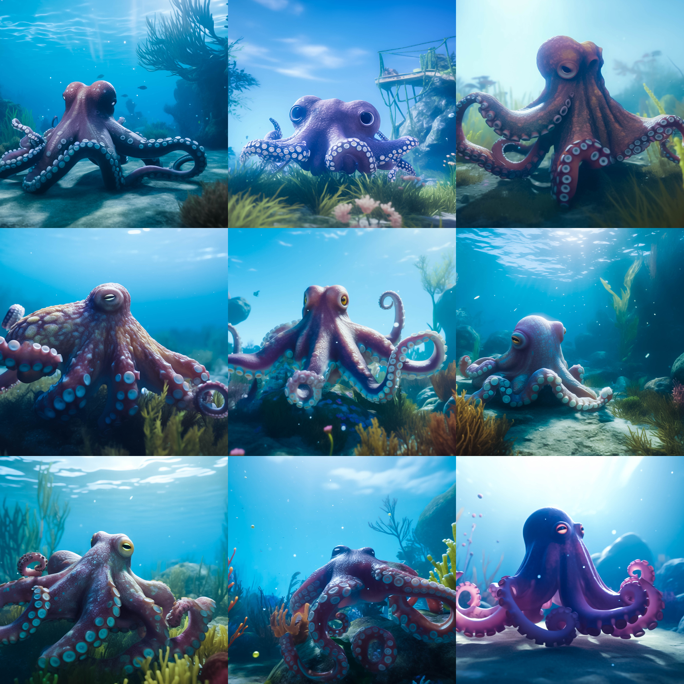 Octopus Garden Digital Background Bundle