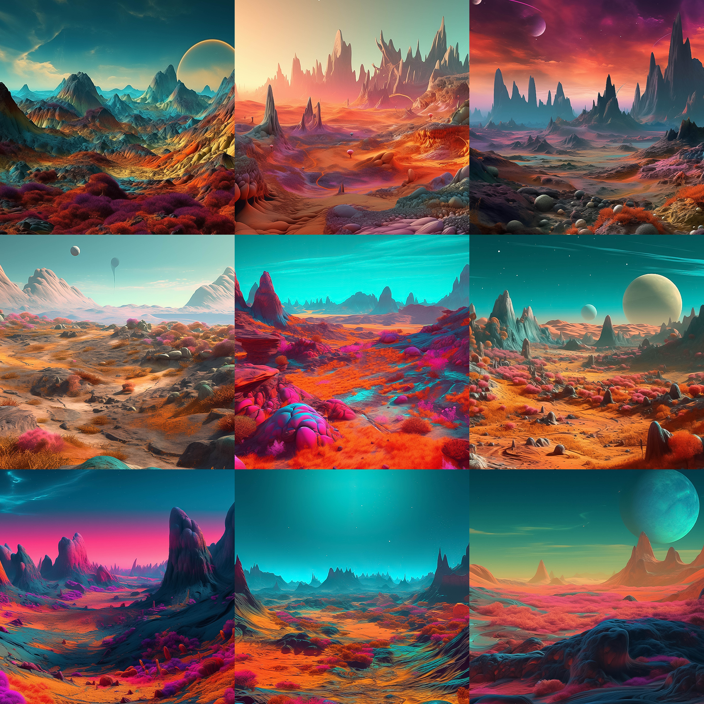 Otherworldly Landscape Digital Background Bundle