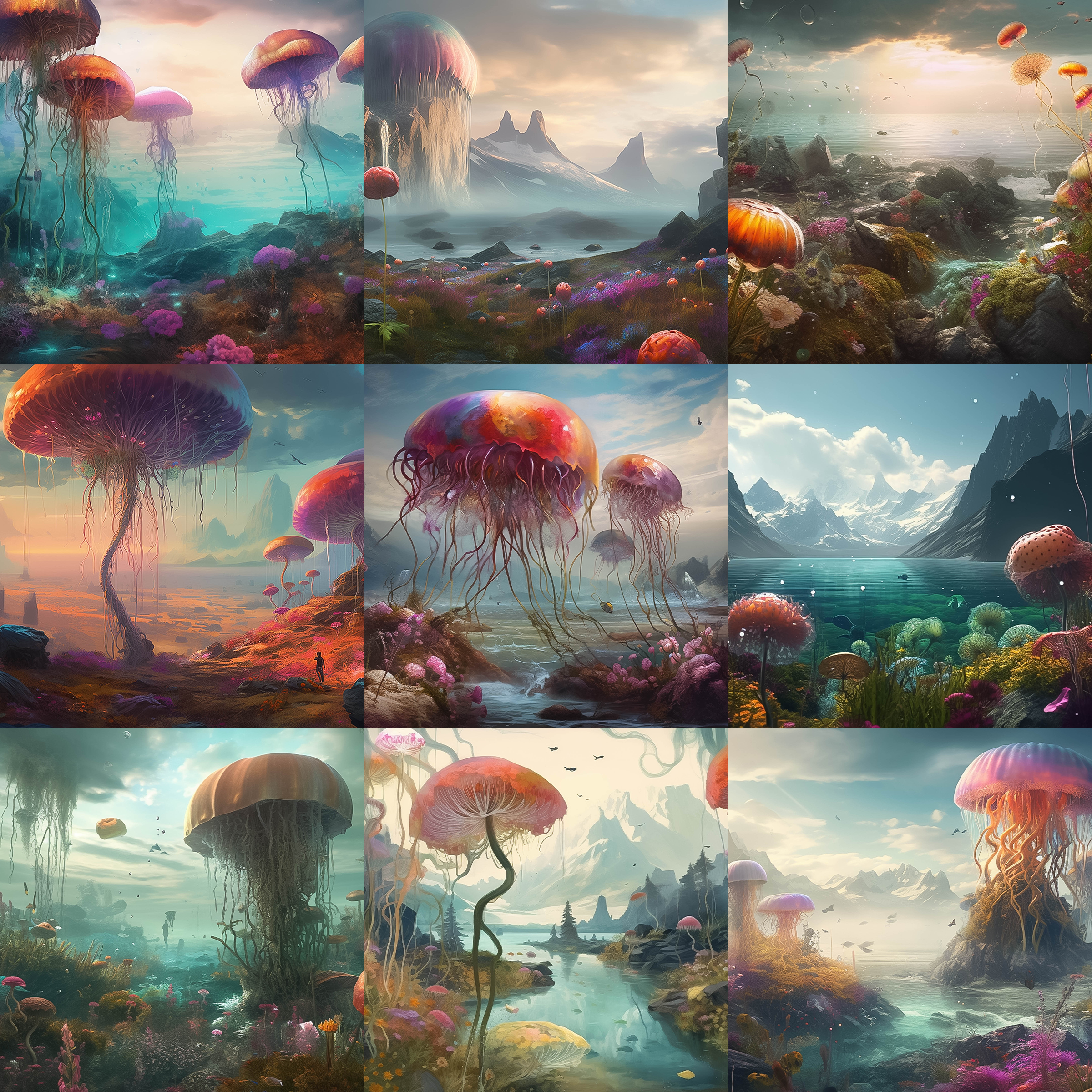 Otherworldly Seascape Digital Background Bundle