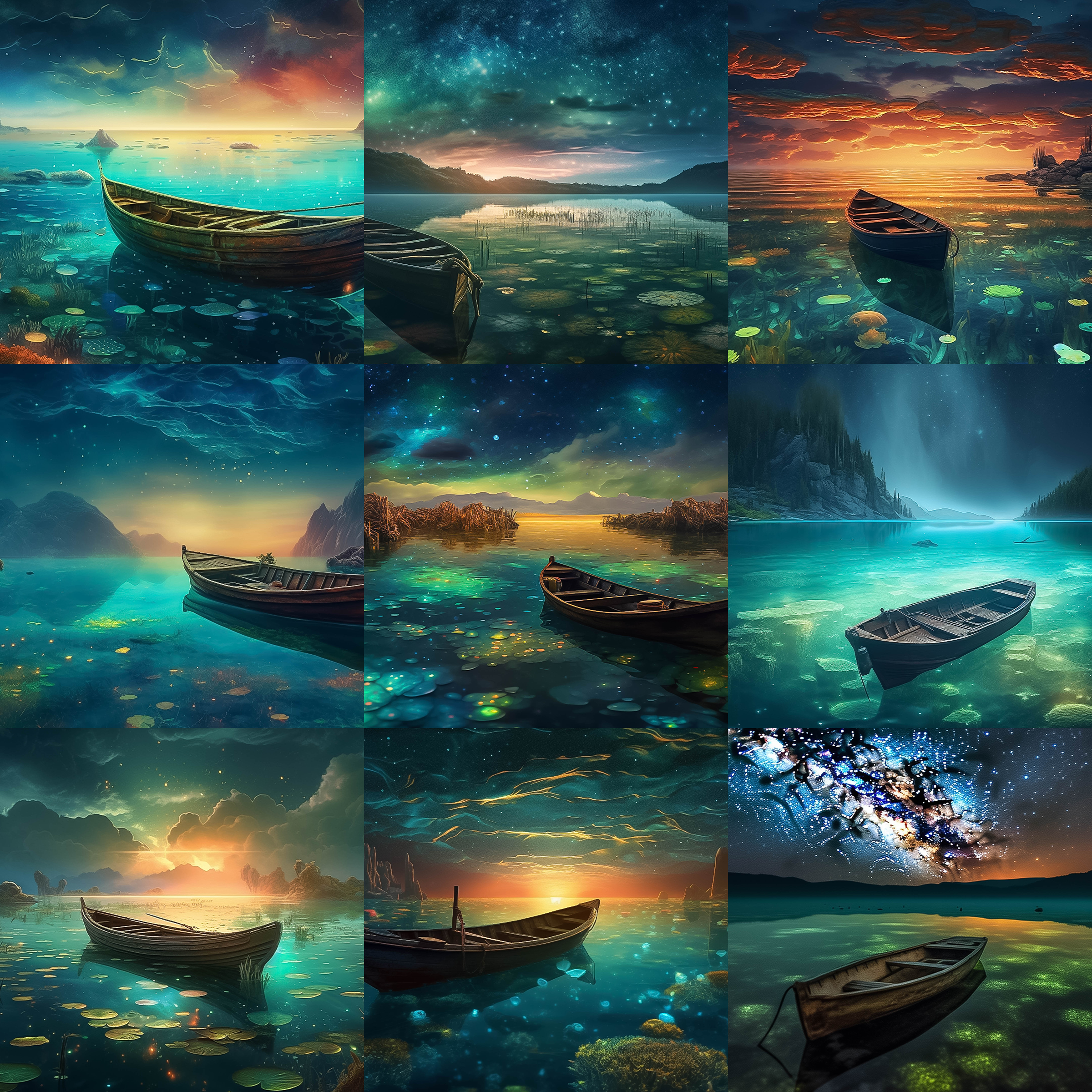 Otherworldly Lakes Digital Background Bundle