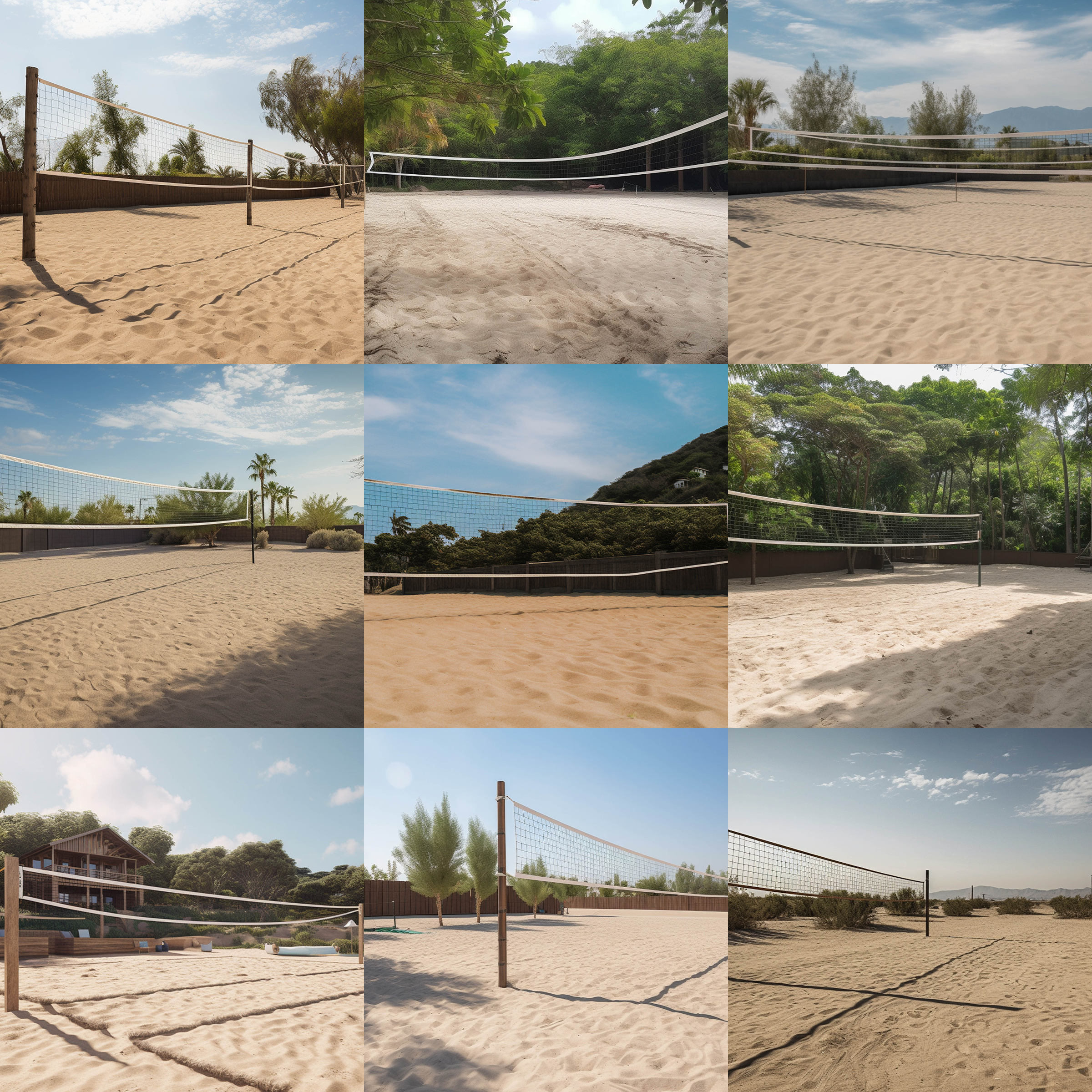 Outdoor Volleyball Courts Digital Background Bundle