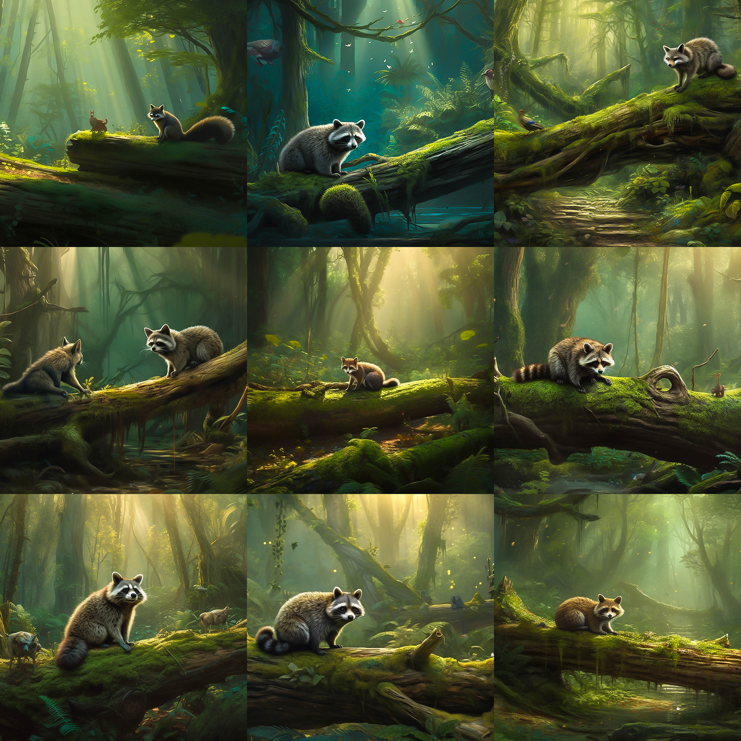 Racoon Digital Background Bundle