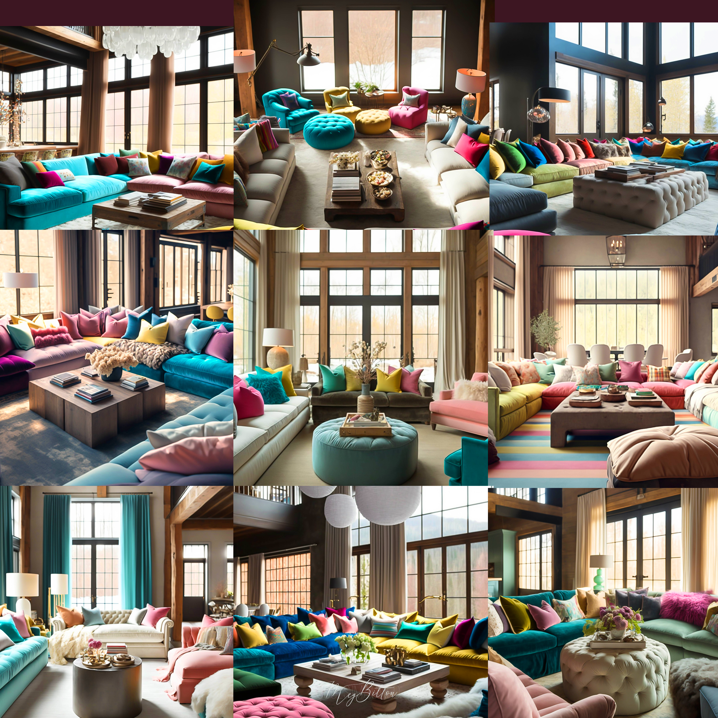 Rainbow Ski Lodge Rooms Digital Background Bundle