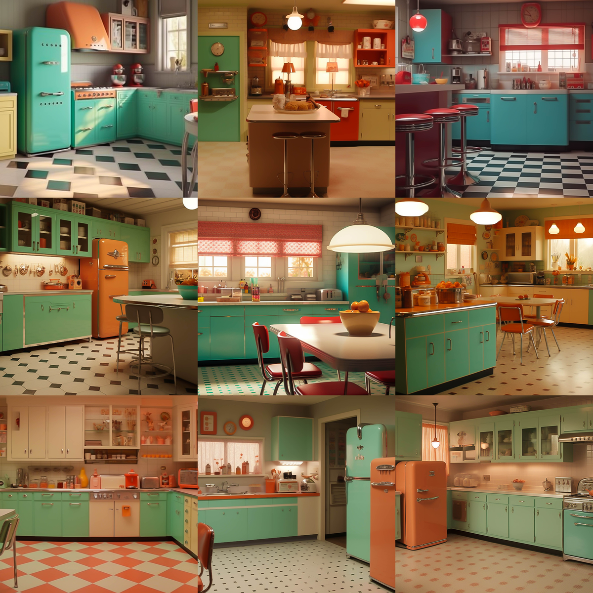 Retro Kitchen Digital Background Bundle - Meg Bitton Productions