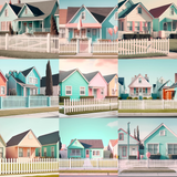 Retro Neighborhood Digital Background Bundle - Meg Bitton Productions