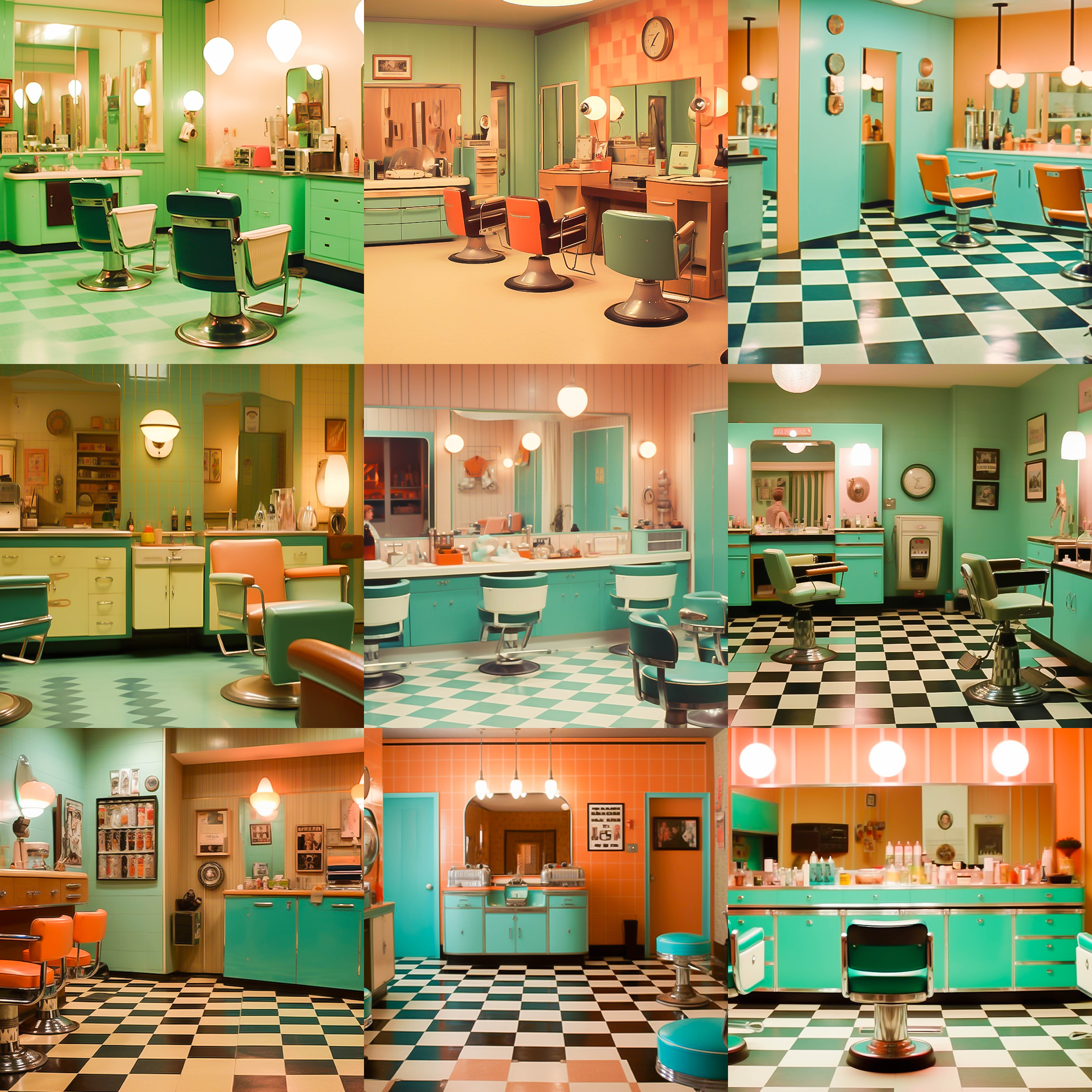 Retro Salons Digital Background Bundle