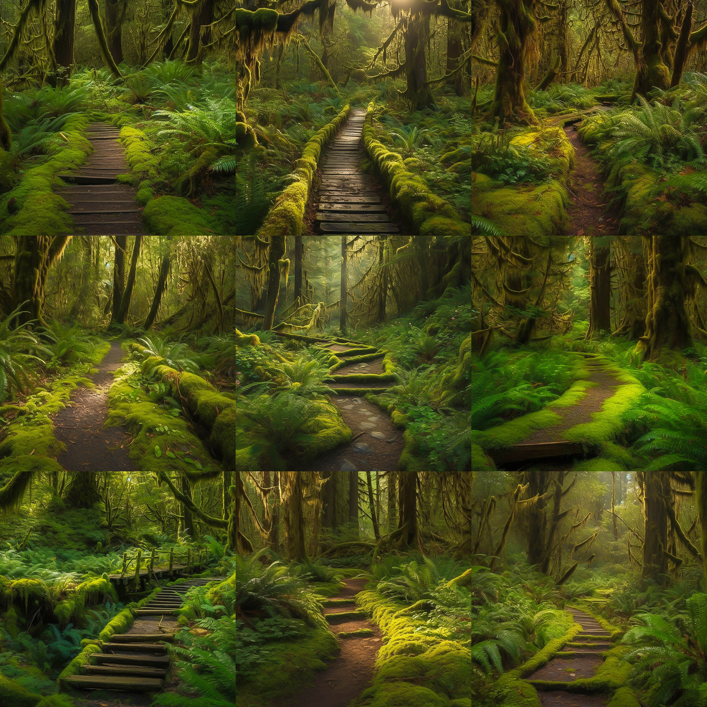 Rich Forest Path Digital Background Bundle