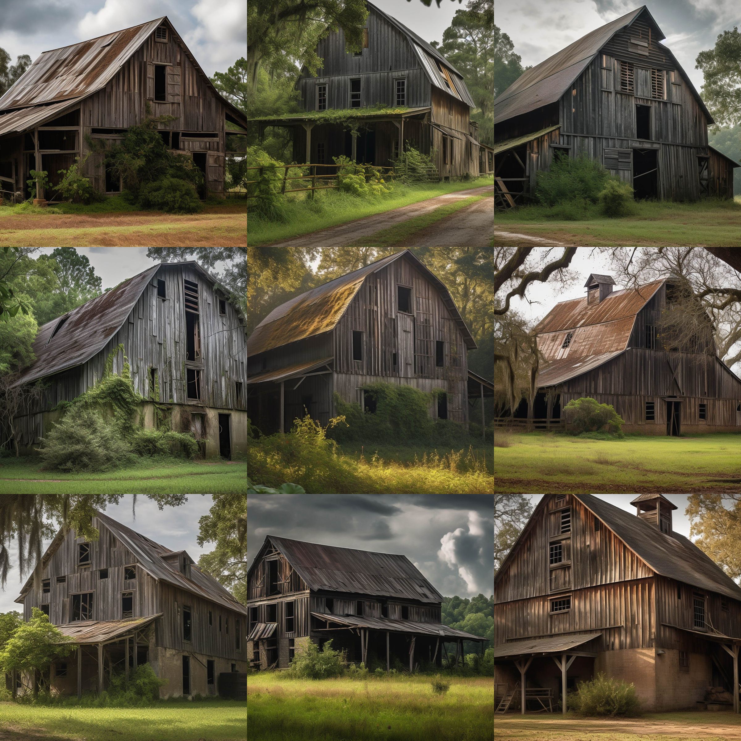 Southern Gothic Barn Digital Background Bundle