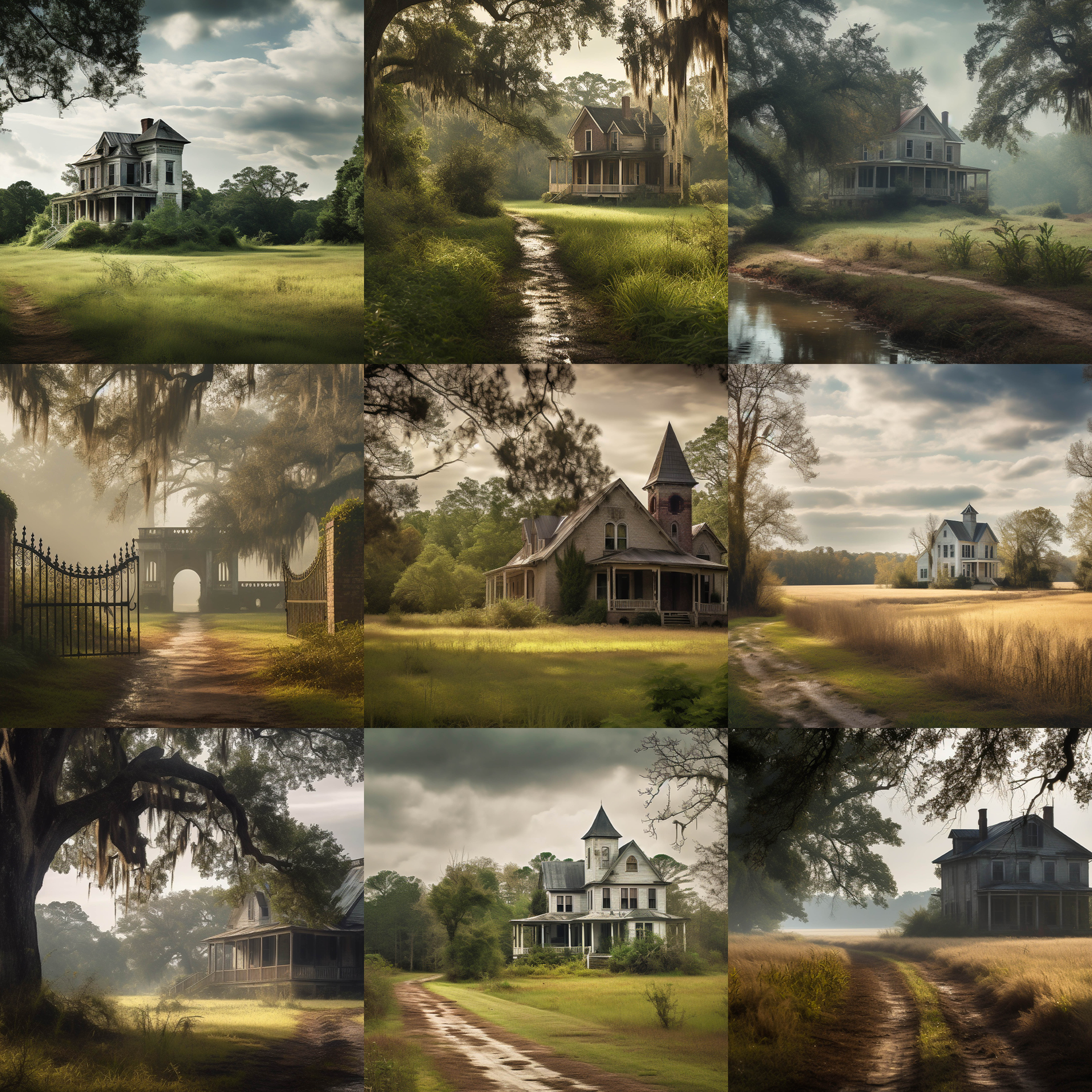 Southern Gothic Landscapes Digital Background Bundle