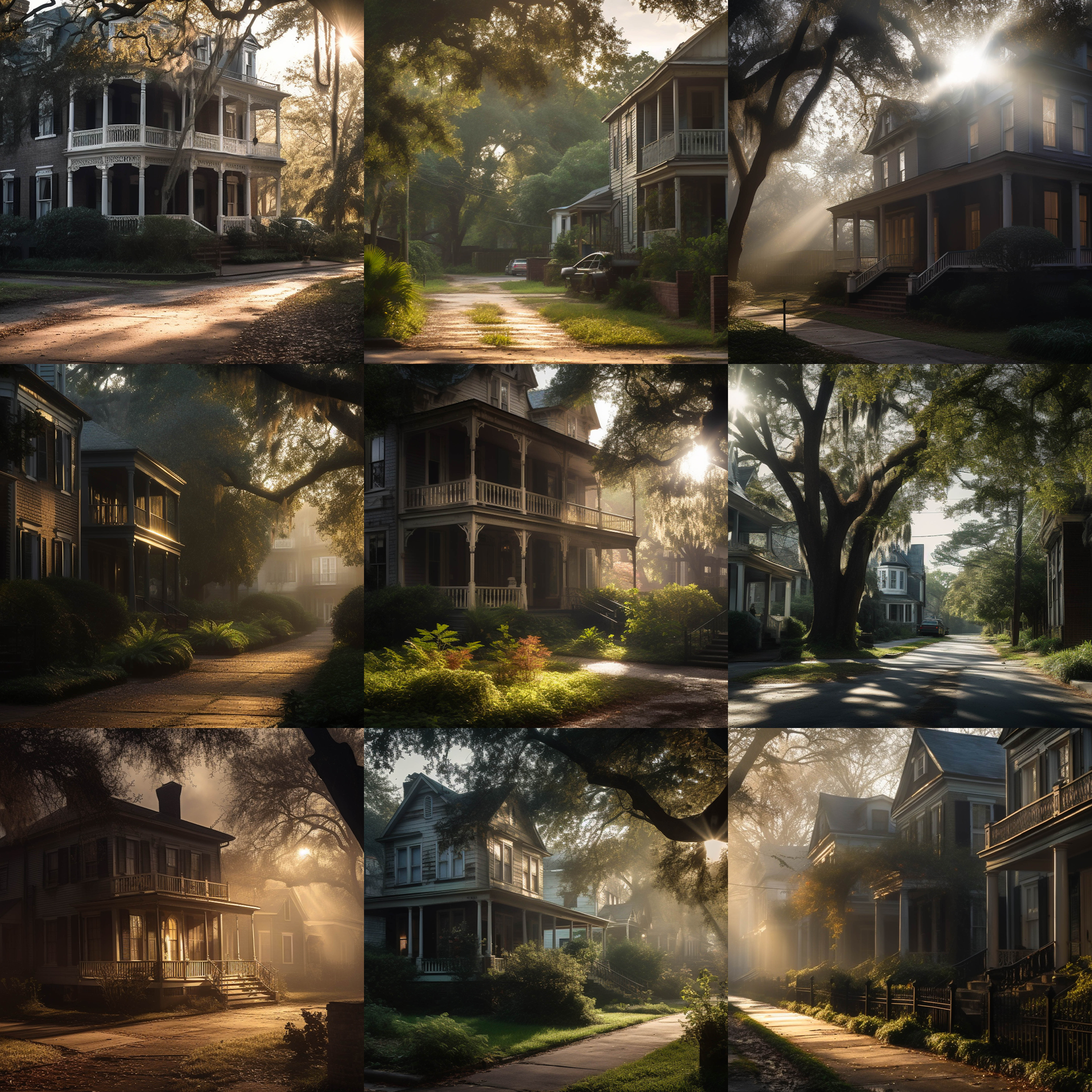 Southern Gothic Neighborhood Digital Background Bundle