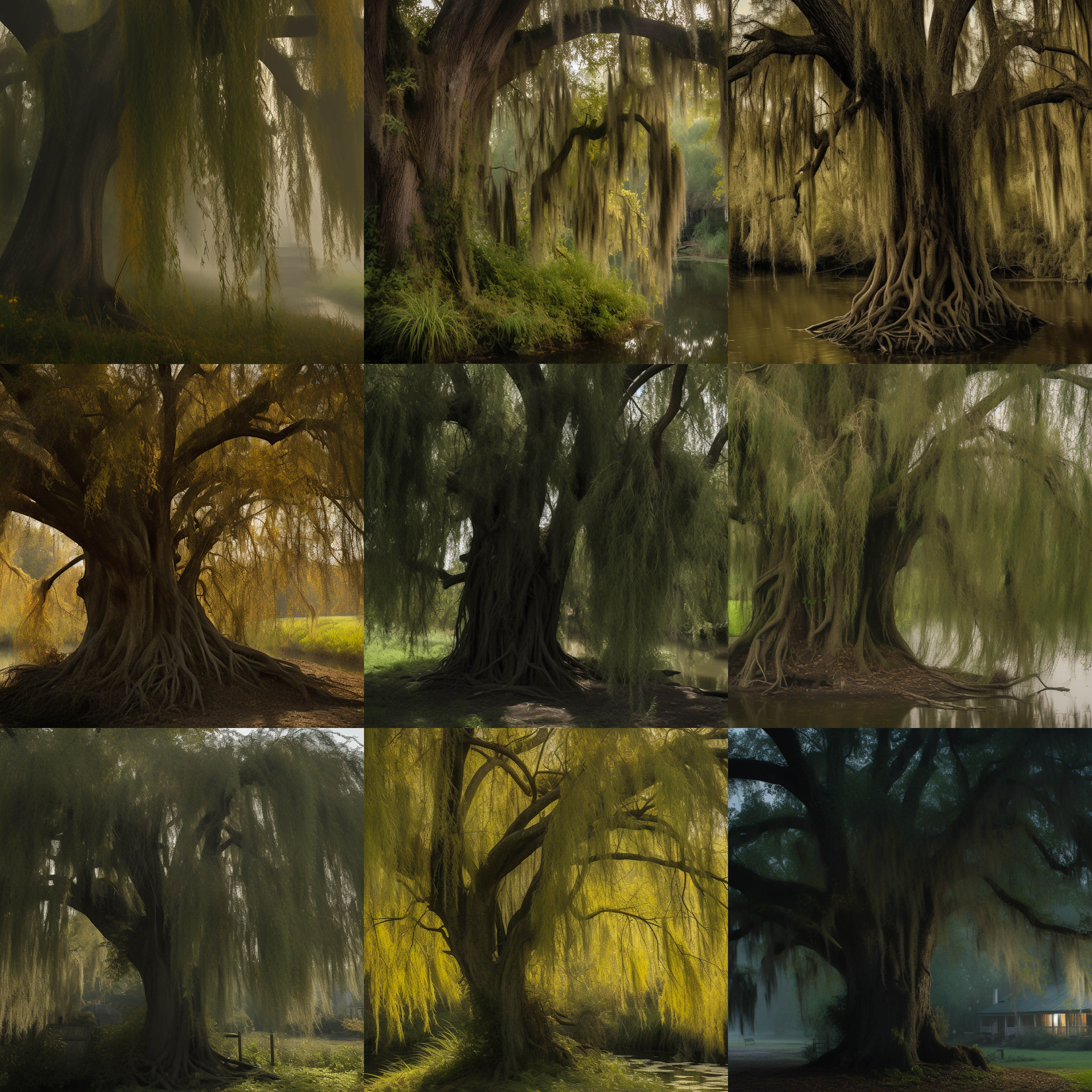 Southern Gothic Willows Digital Background Bundle