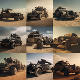 Steampunk Desert Cars Digital Background Bundle - Meg Bitton Productions