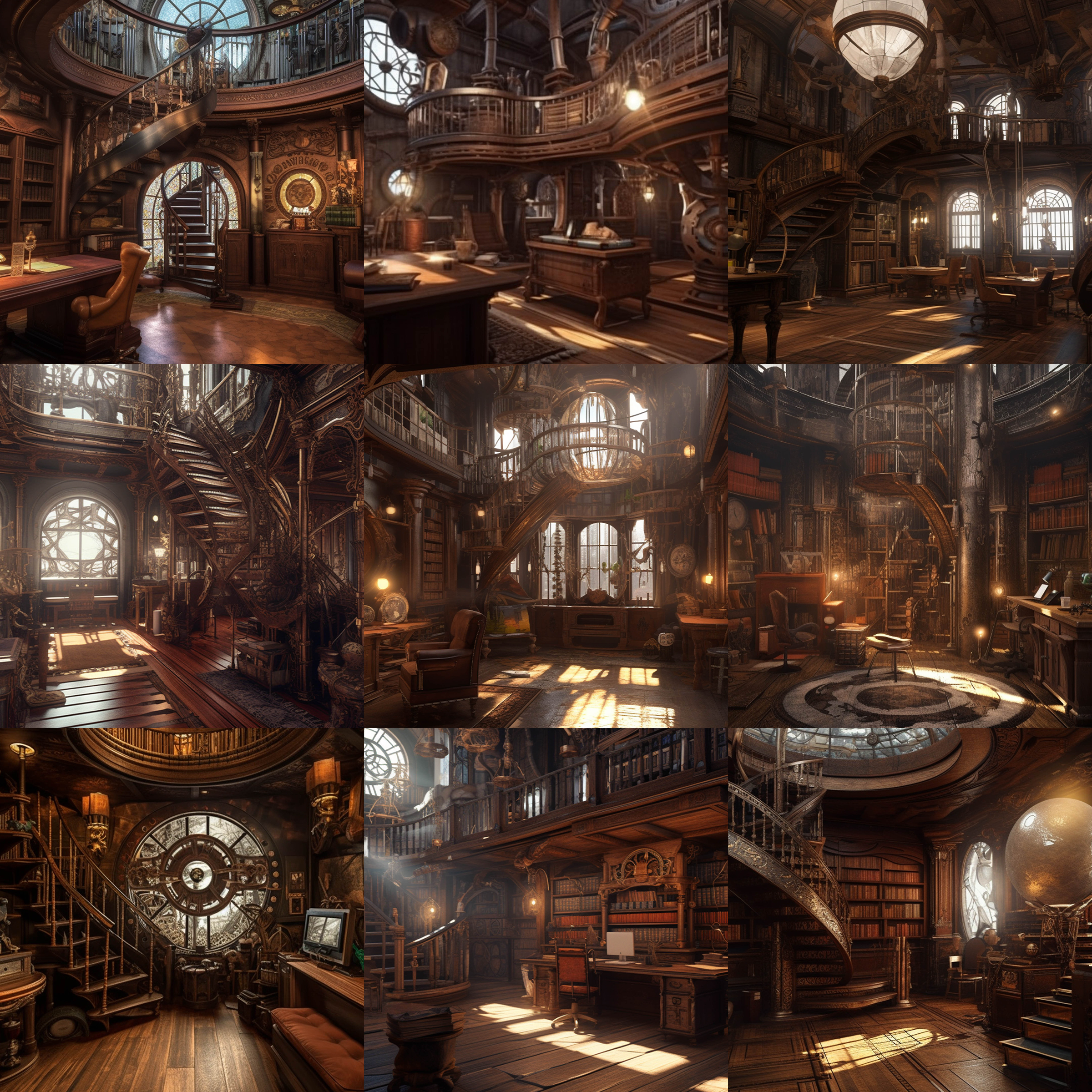 Steampunk Libraries Digital Background Bundle