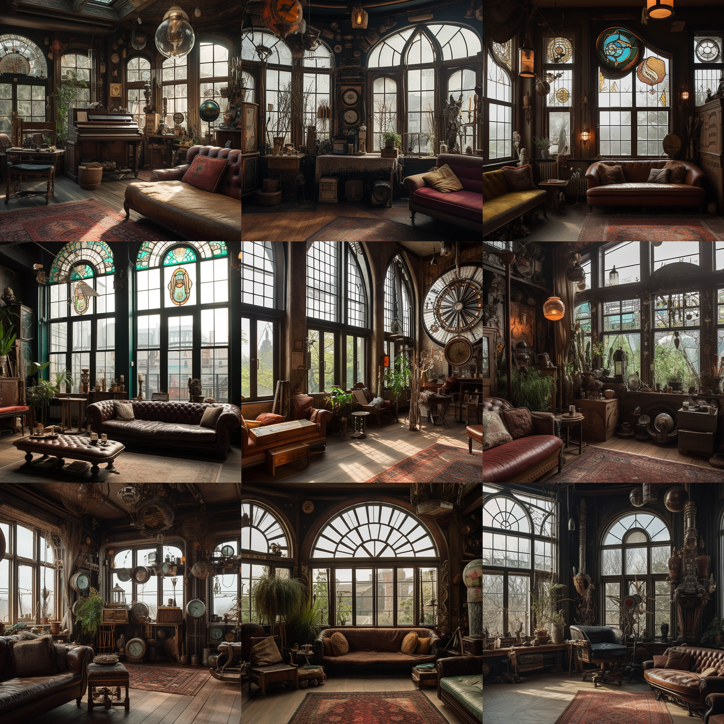 Steampunk Lounges Digital Background Bundle