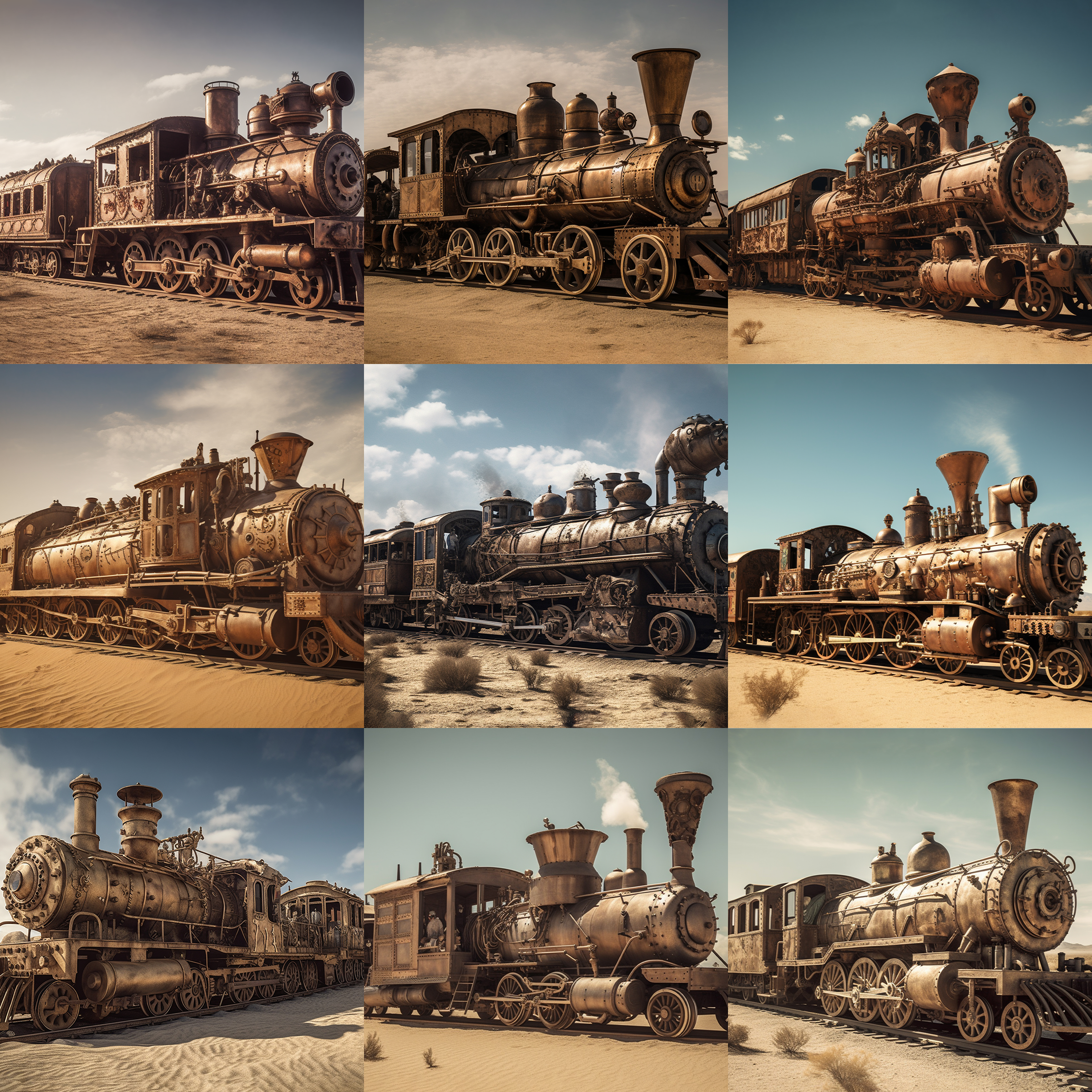 Steampunk Trains Digital Background Bundle