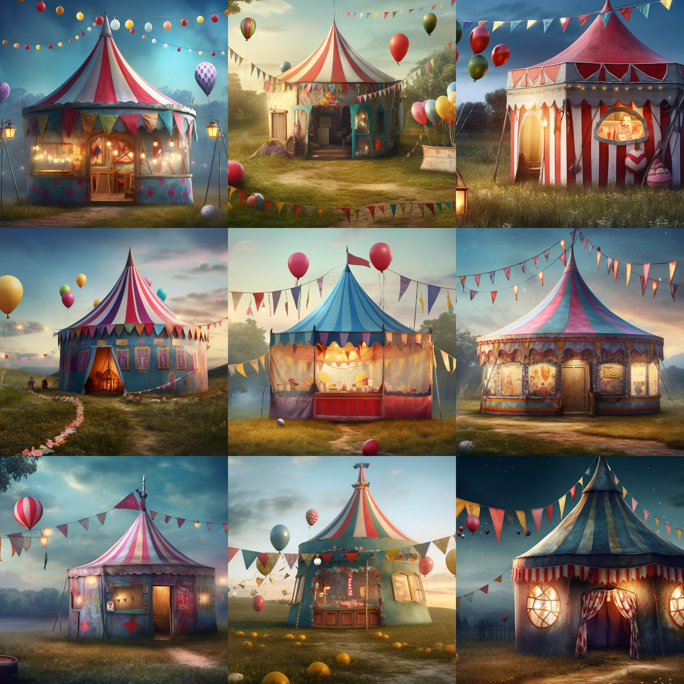 Storybook Circus Digital Background Bundle