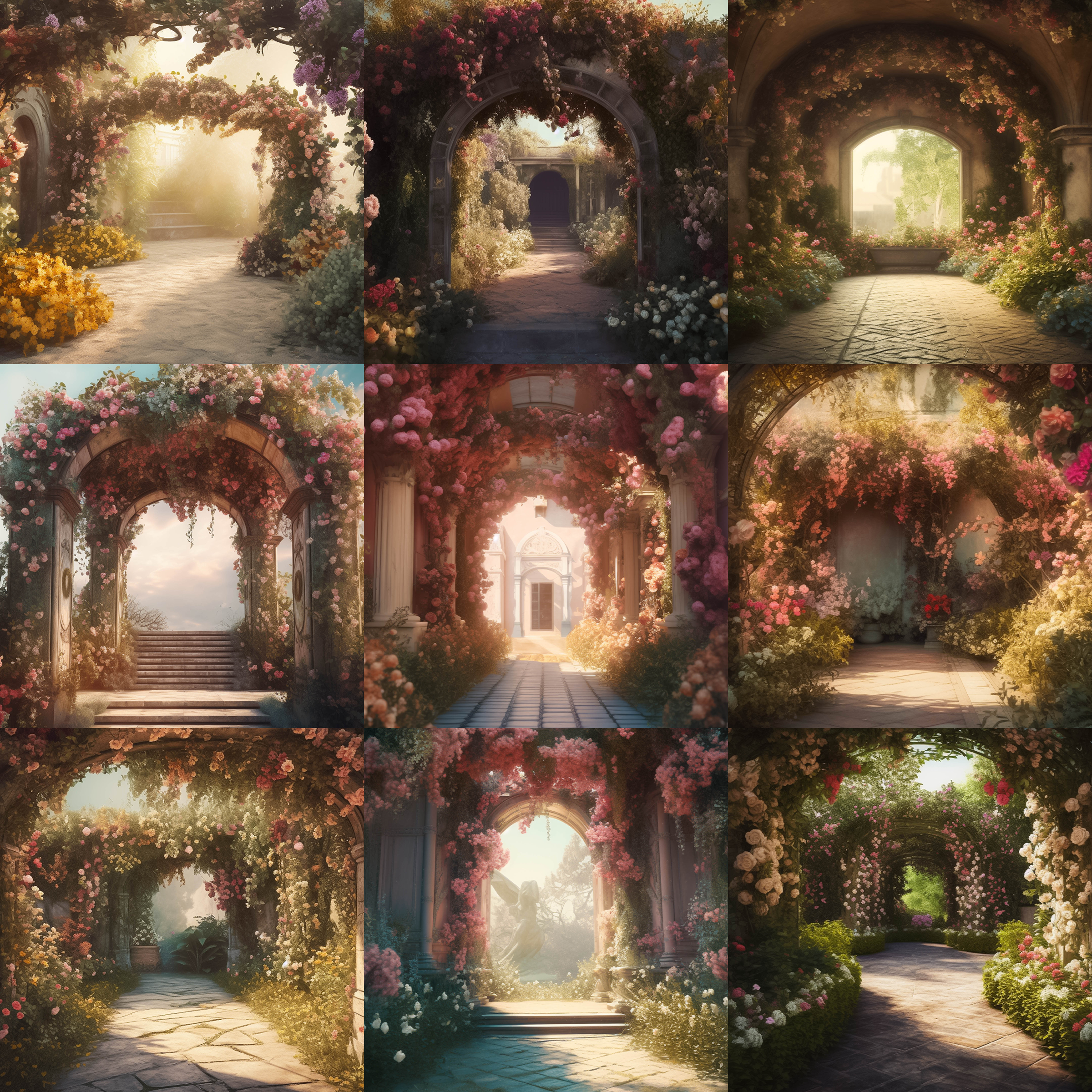 Storytelling Floral Arch Digital Background Bundle