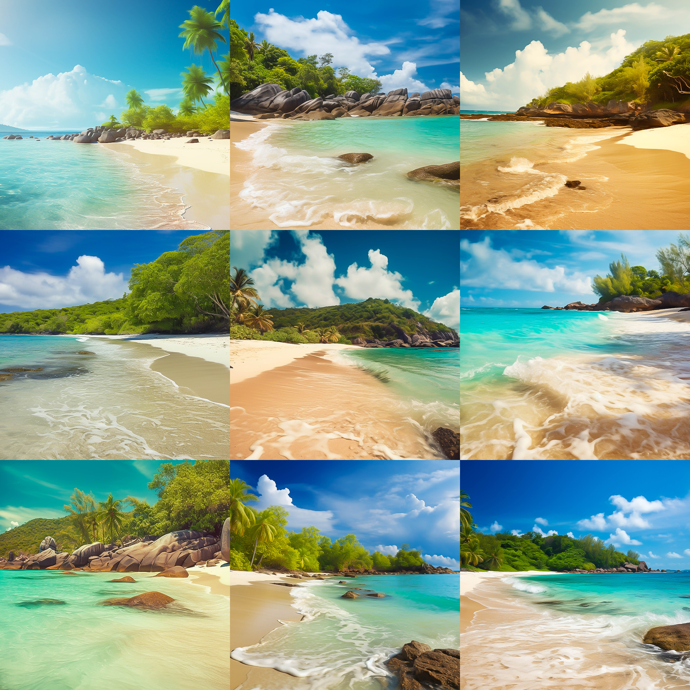 Summer Beach Digital Background Bundle