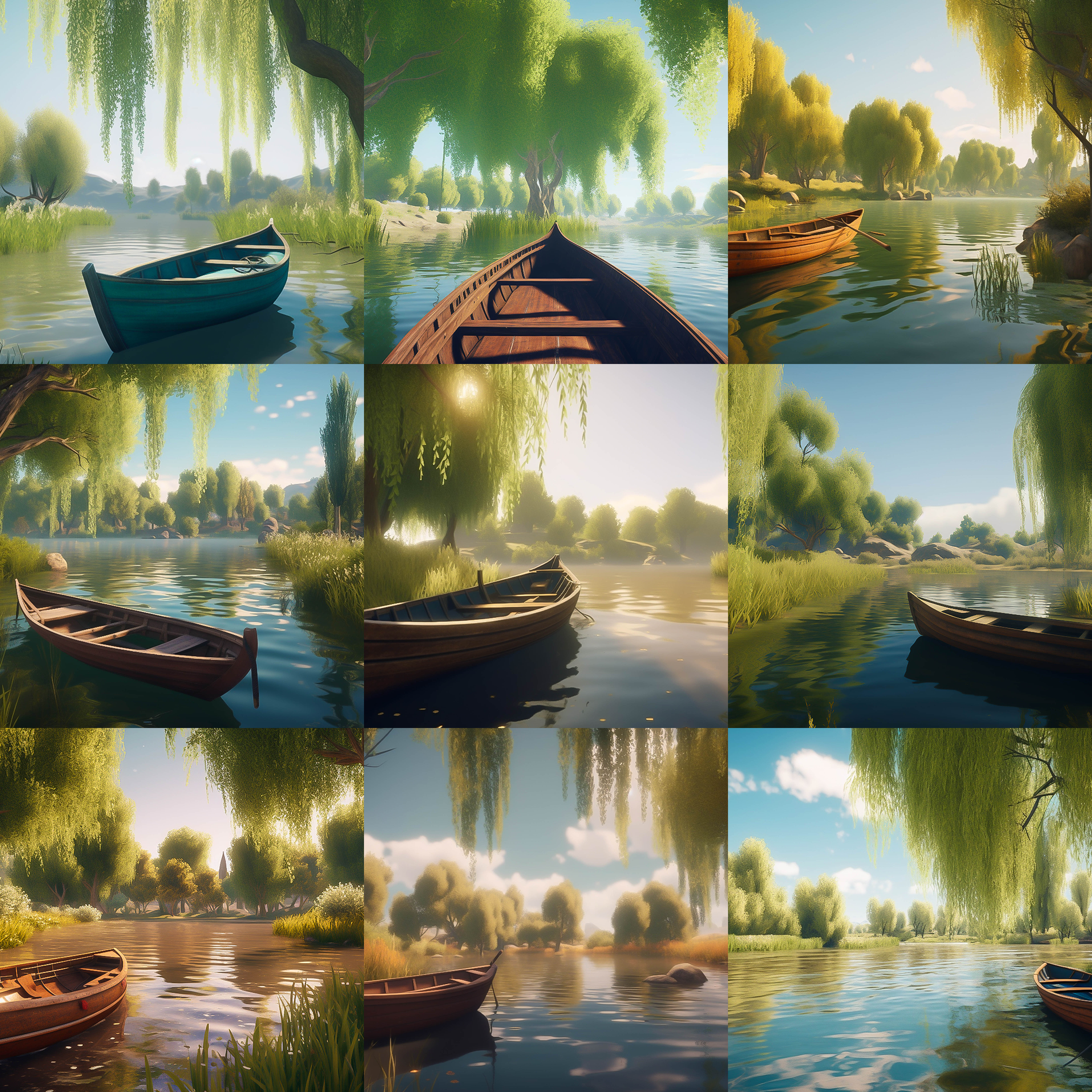 Summer Canoe Digital Background Bundle