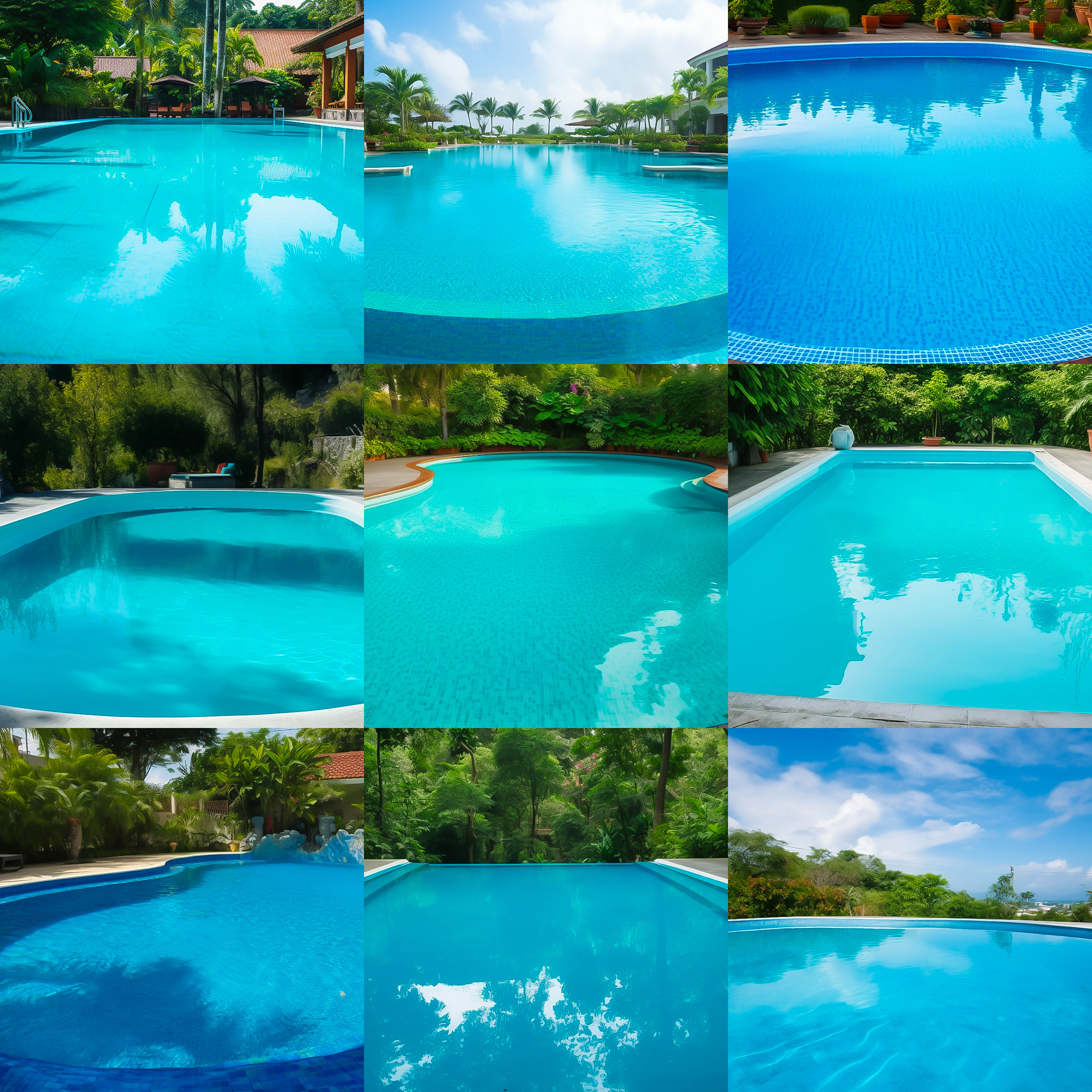 Summer Pool Digital Background Bundle