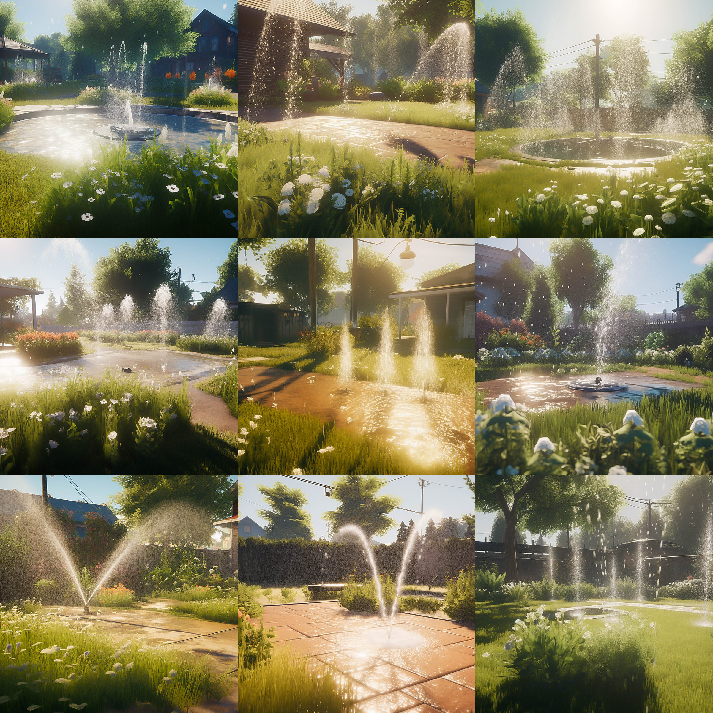 Summer Sprinklers Digital Background Bundle